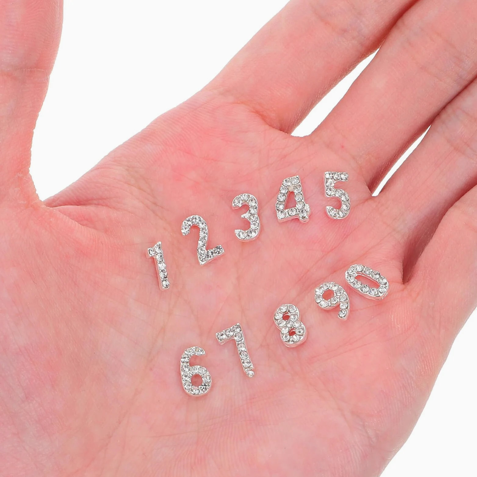 100pezzi Ciondoli Numerici per Unghie Strass Decorazioni per Nail Art Numeri di Cristalli Accessori per Unghie Piatte Incastonatura Sicura per Feste Spettacoli e Festival