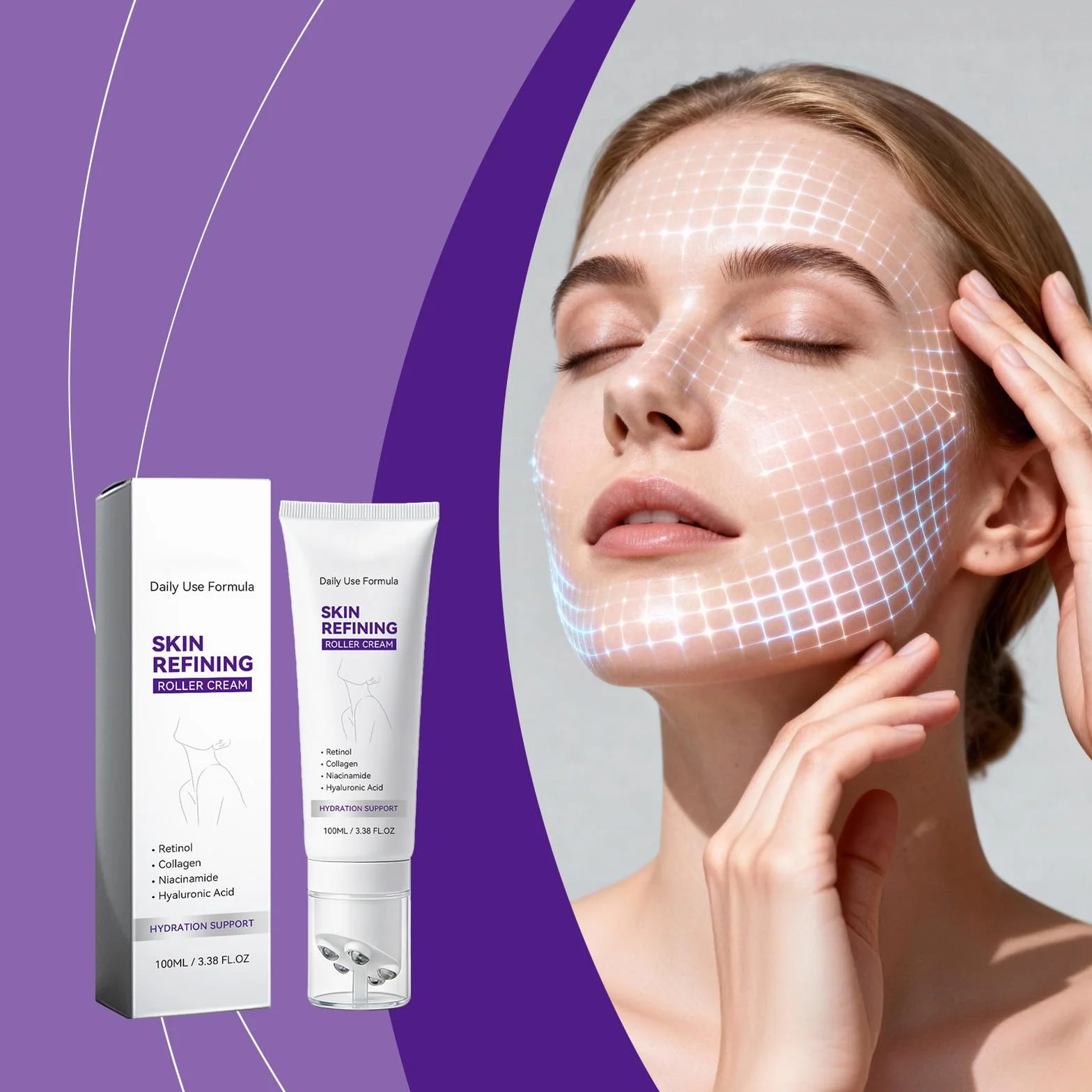 Crema per il Collo Magica al Collagene Fullerene, Cura della Pelle del Collo, Crema per il Collo Rassodante e Rassodante, Riduce Rughe e Doppio Mento, Migliora la Tua Routine di Cura del Collo
