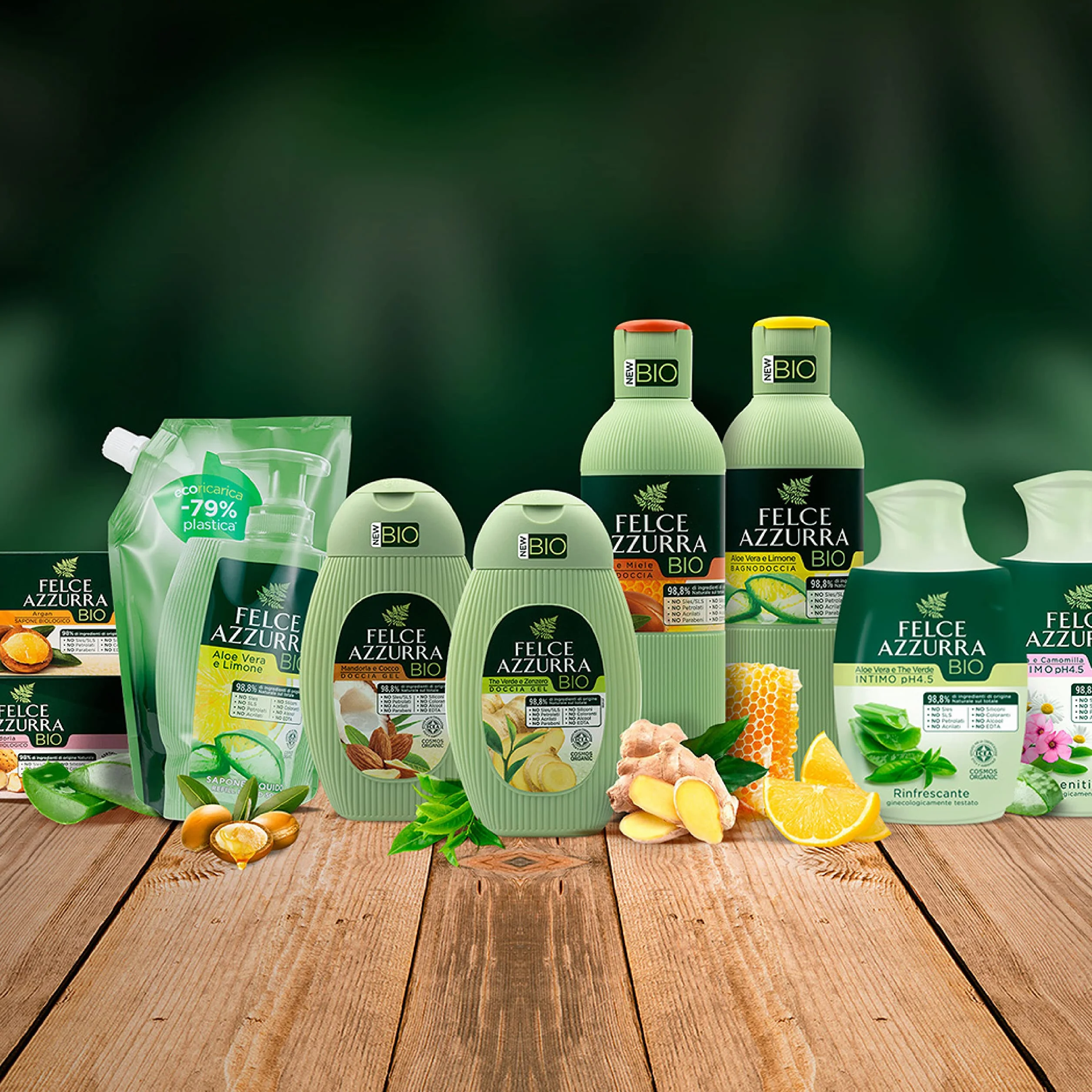 Felce Azzurra Bio - Bagnoschiuma Aloe Vera e Limone Idratante e Purificante, Bagno Schiuma Profumato Detergente Delicato per Pelle Morbida, Bagnodoccia Certificato e Dermatologicamente Testato, 500 ml