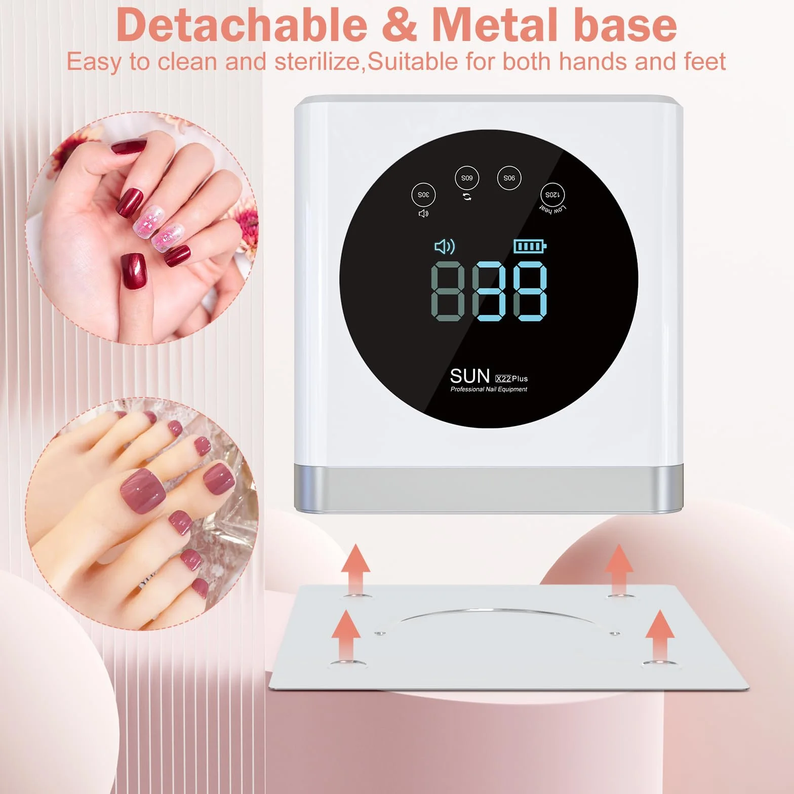NAILGIRLS Lampade UV Per Unghie, Lampada LED UV per Unghie Ricaricabile 150 W,Portatile Lampada per Unghie Senza Fili Fornetto Unghie 4 Timer Sensore Automatico, Asciuga Unghie per Manicure Pedicure