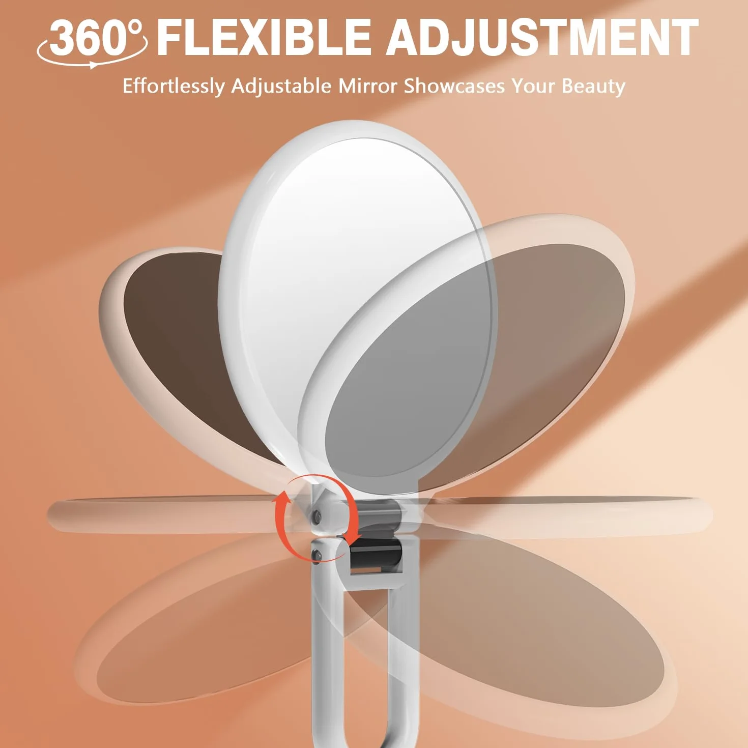 Auxmir Specchio Ingranditore Bifacciale 30X/1X, a Mano 14CM, Alta Definizione, Portatile, Pieghevole, Appendibile, da Viaggio per Trucco, Cura del Viso, Bianco