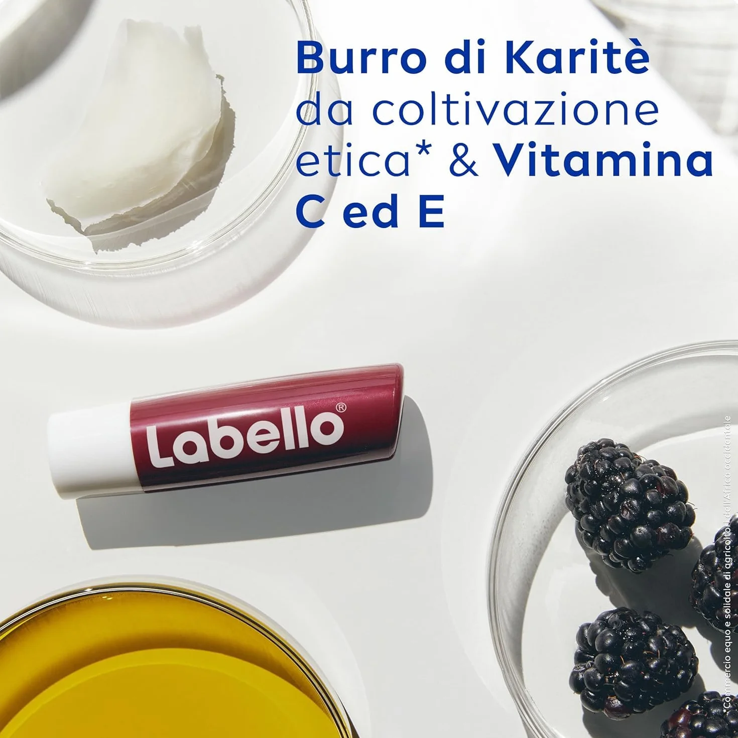Labello Blackberry Shine Burrocacao Labbra 4.8 g Balsamo Colorato All'Aroma Di More Idratante 24H