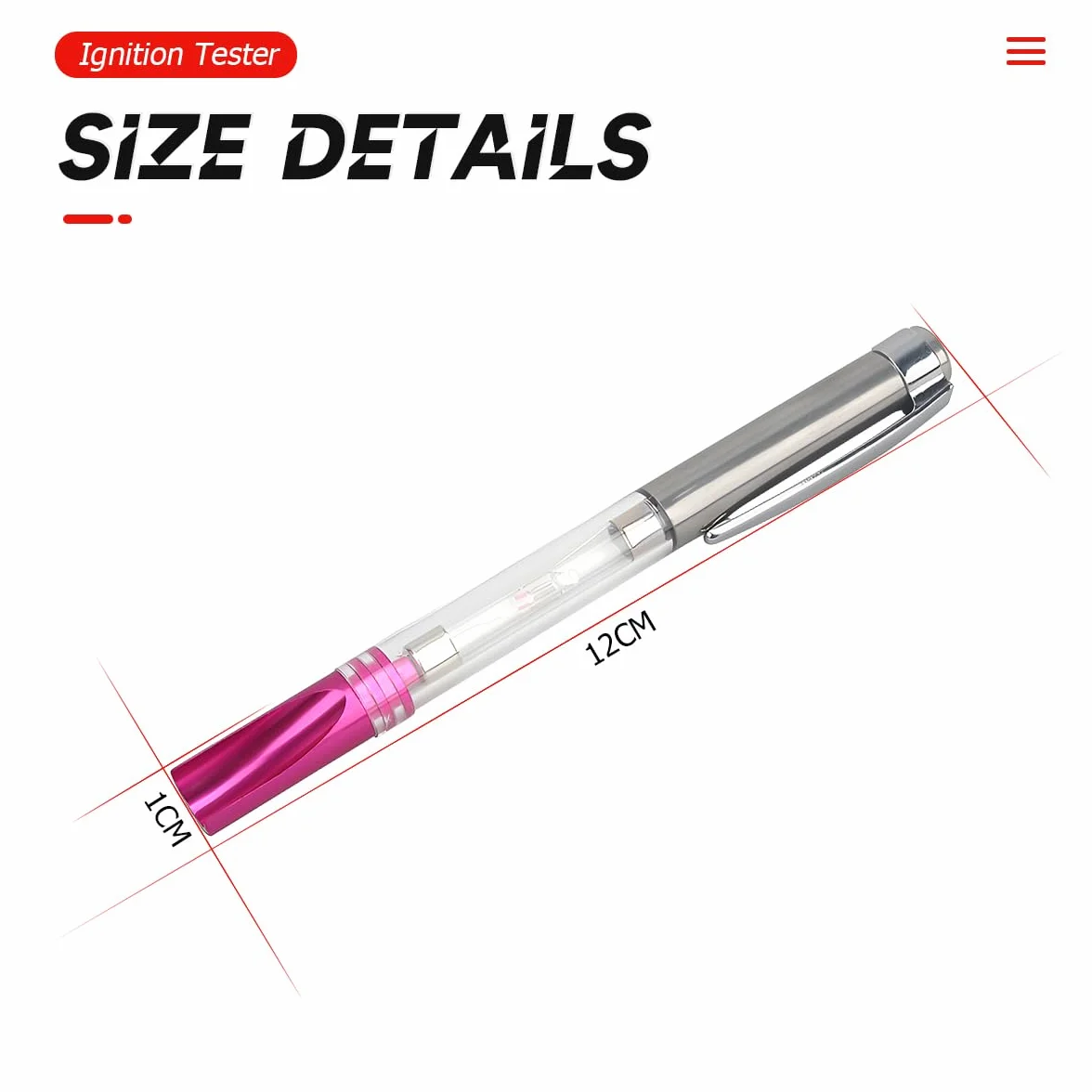 CGEAMDY Penna Di Prova Di Accensione, Tester Di Accensione per Motore, Rilevatore Prova Bobina Accensione, Tester per Bobine Con Cavo Alta Tensione Spark