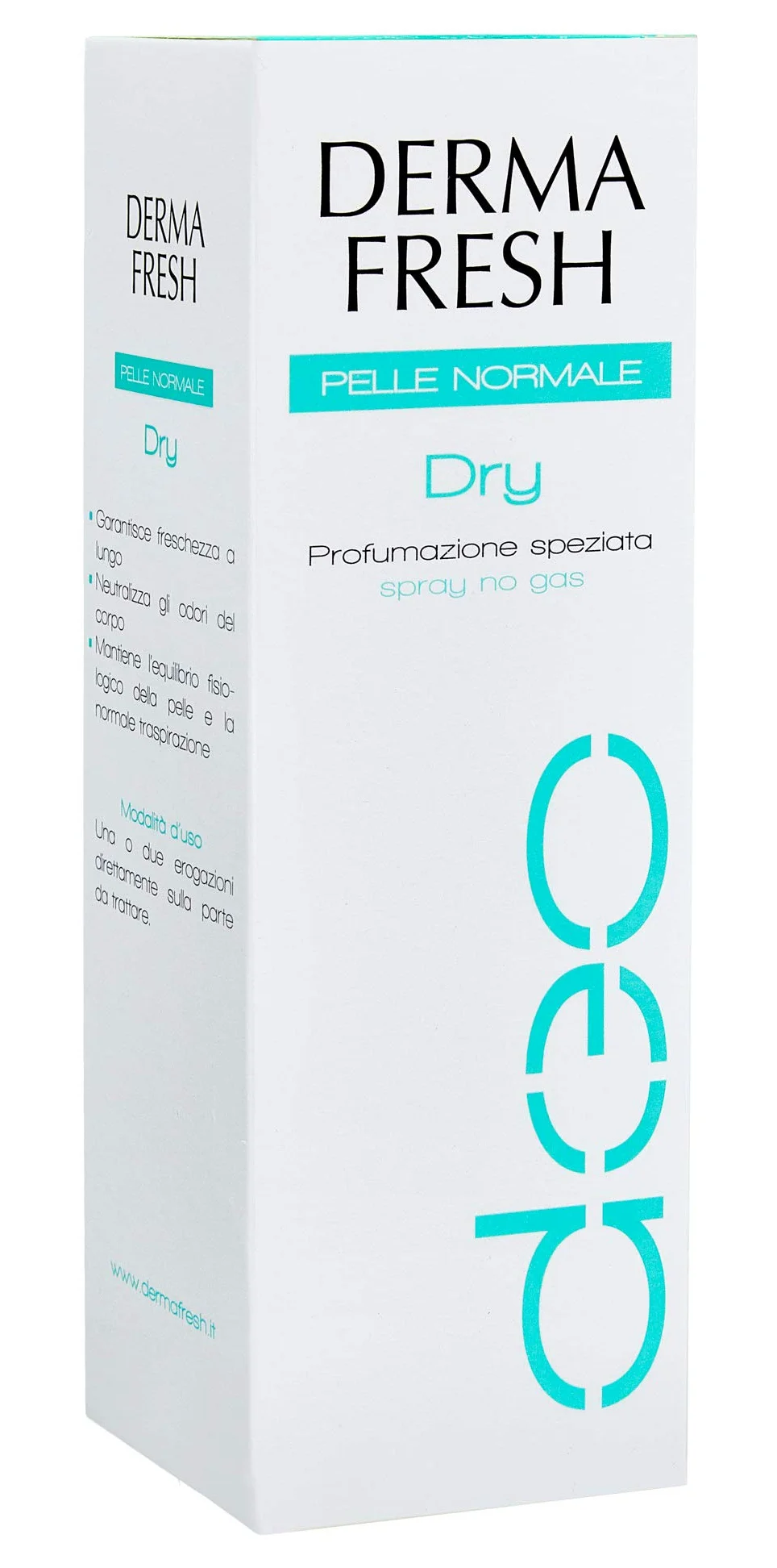 Dermafresh Dry, Deodorante Spray, Pelle Normale, Profumazione Speziata, No Gas, 100 ml (Confezione da 4)