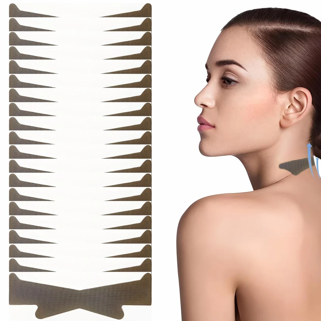 20pcs cerotti Lifting per Collo,Strisce per il lifting immediato del collo, Effetto Lifting e Rassodante Invisibile Leviga Pelle in Pochi Secondi per Donne Collo Viso Mento