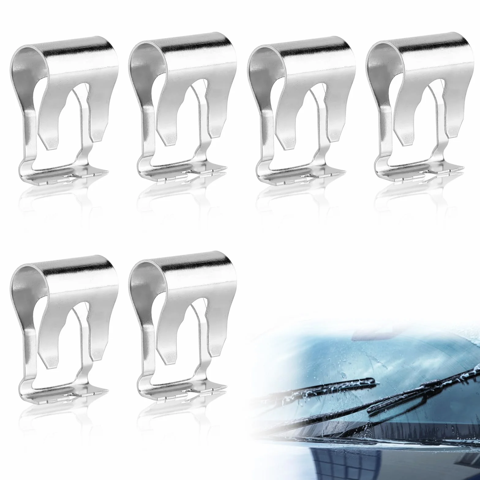 Clip Tergicristallo Punto Ricambio Giunto Motorino Kit Riparazione Collegamento Argento 6 Pezzi