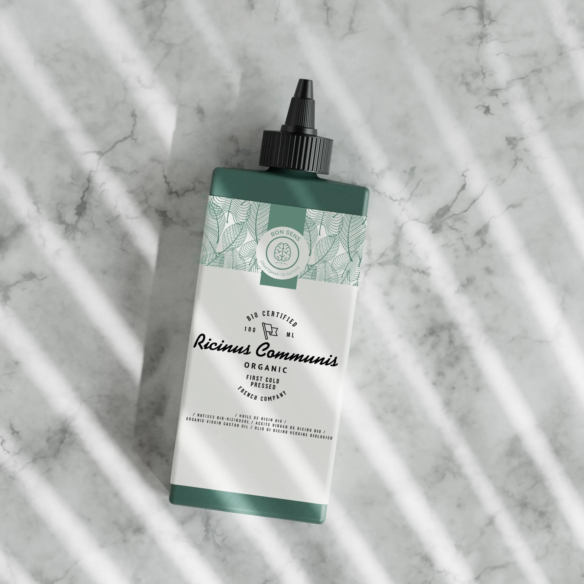 100ml Olio di Ricino Biologico + Set di Pennello e Spazzola + Tappo Dosatore - 100% Puro, Naturale, Pressato a Freddo - Olio di Ricino per Capelli, Ciglia, Sopracciglia, Barba - Castor Oil