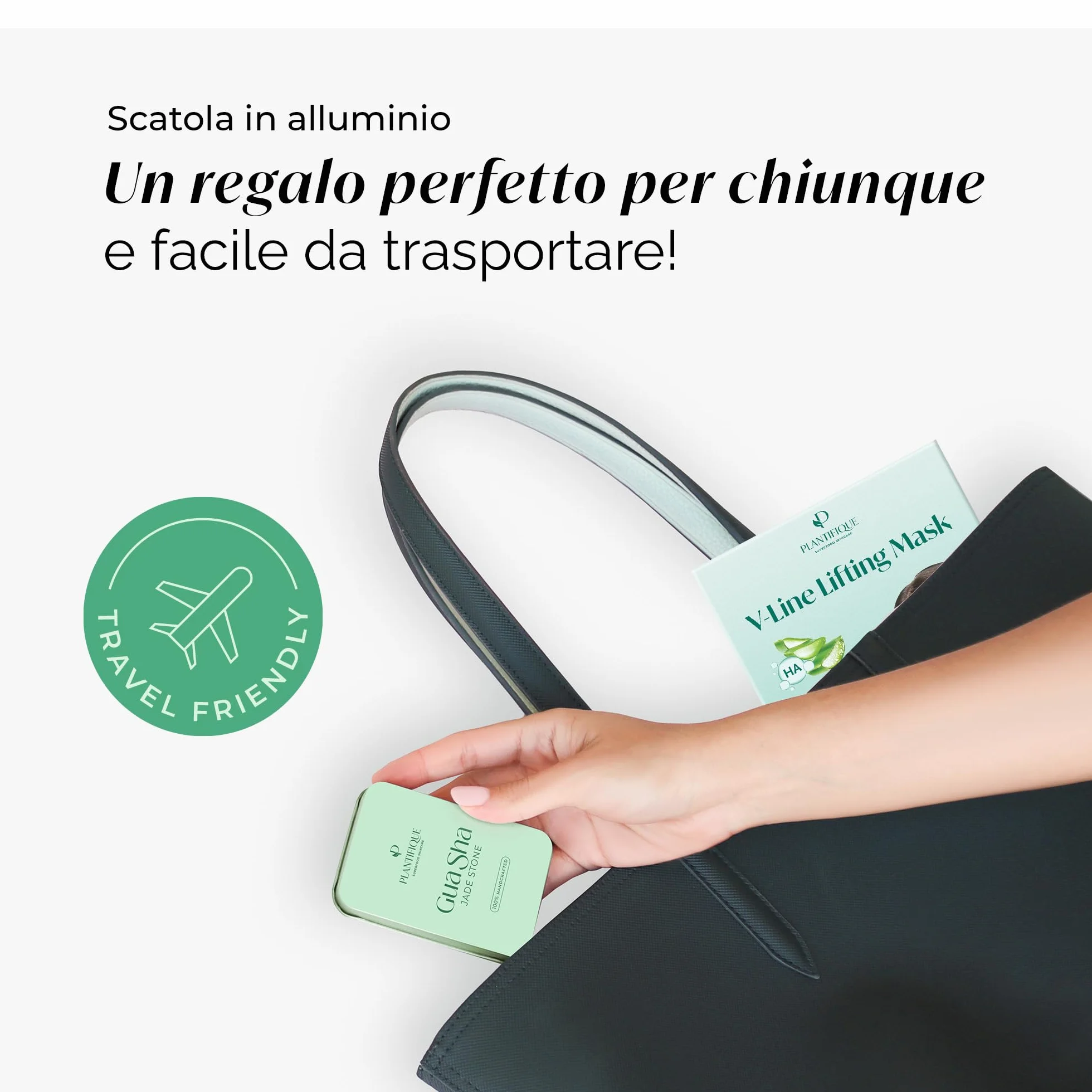PLANTIFIQUE Gua Sha Viso Giada Jade Guasha Pietra Massaggiatore Antirughe Kit Skincare Face Massager