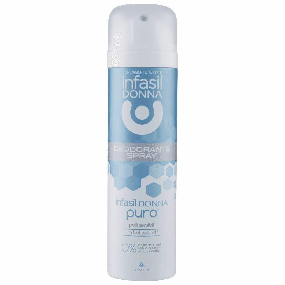 12 X Infasil Donna Puro 48H Deo Spray Donna Deodorante 150 ML Pelli Sensibili