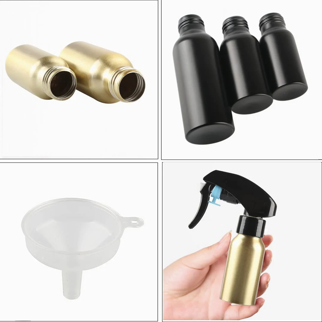 24 Pezzi 30 ml Bottiglie Spray Oro Vuote in Alluminio con Pompa Nera Fine Nebbia Flacone Spray per Giardinaggio, Piante, Fiori, Parrucchiere, Cosmetico, Viaggiare