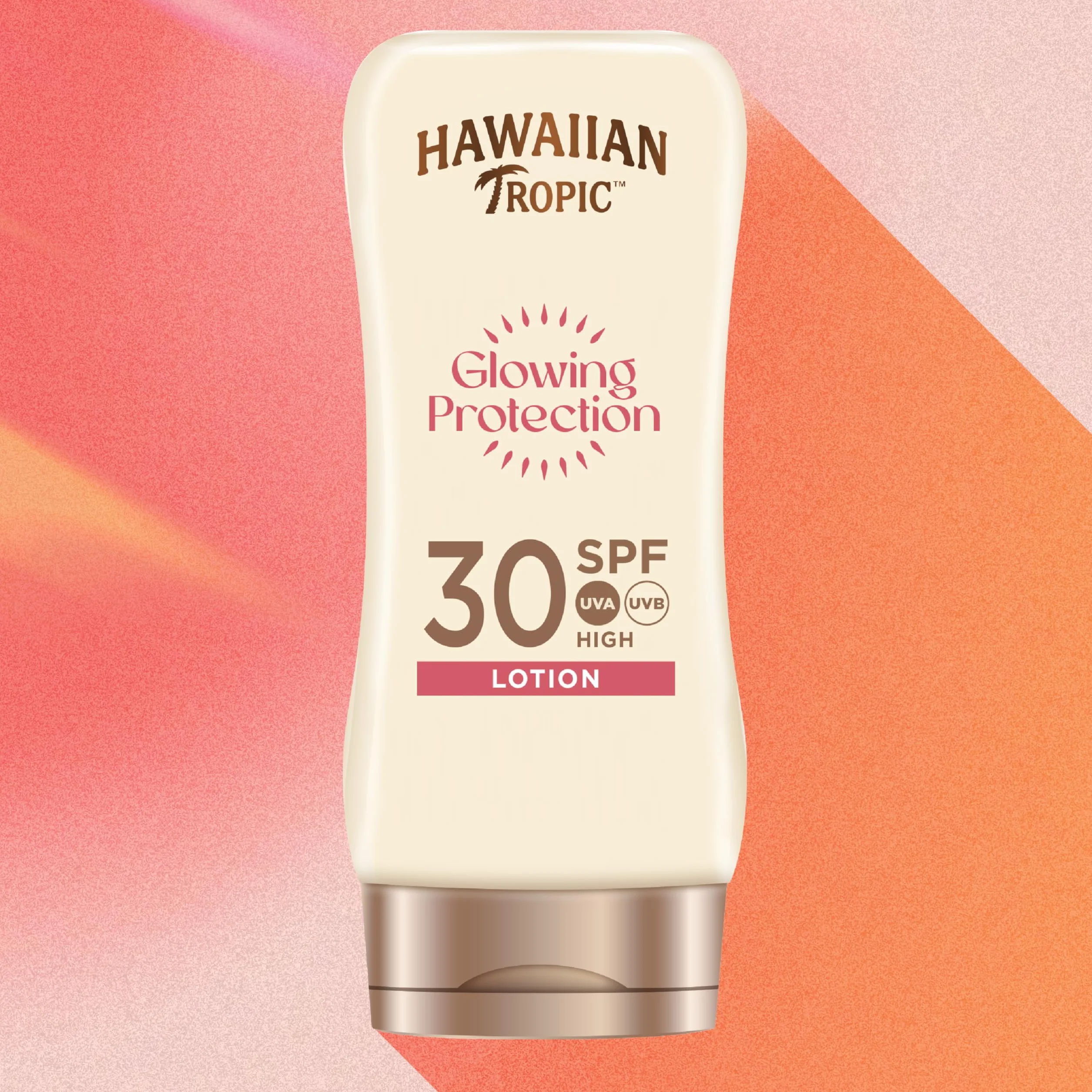 Hawaiian Tropic | Glowing Protection Lozione Solare SPF30, Protezione UVA + UVB, 180 ml, Profumazione Tropicale, con Burro di Karité, Resistente all'Acqua, Vegano