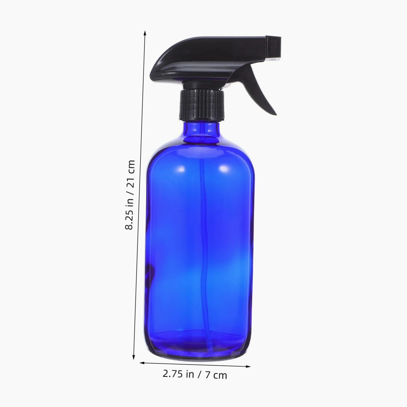 OUNONA Bottiglia Spray in Vetro Blu da 500ml Ricaricabile, 2 Pezzi | Pompa e Tappi Inclusi, per Viaggio e Profumo, Leggero e Riutilizzabile