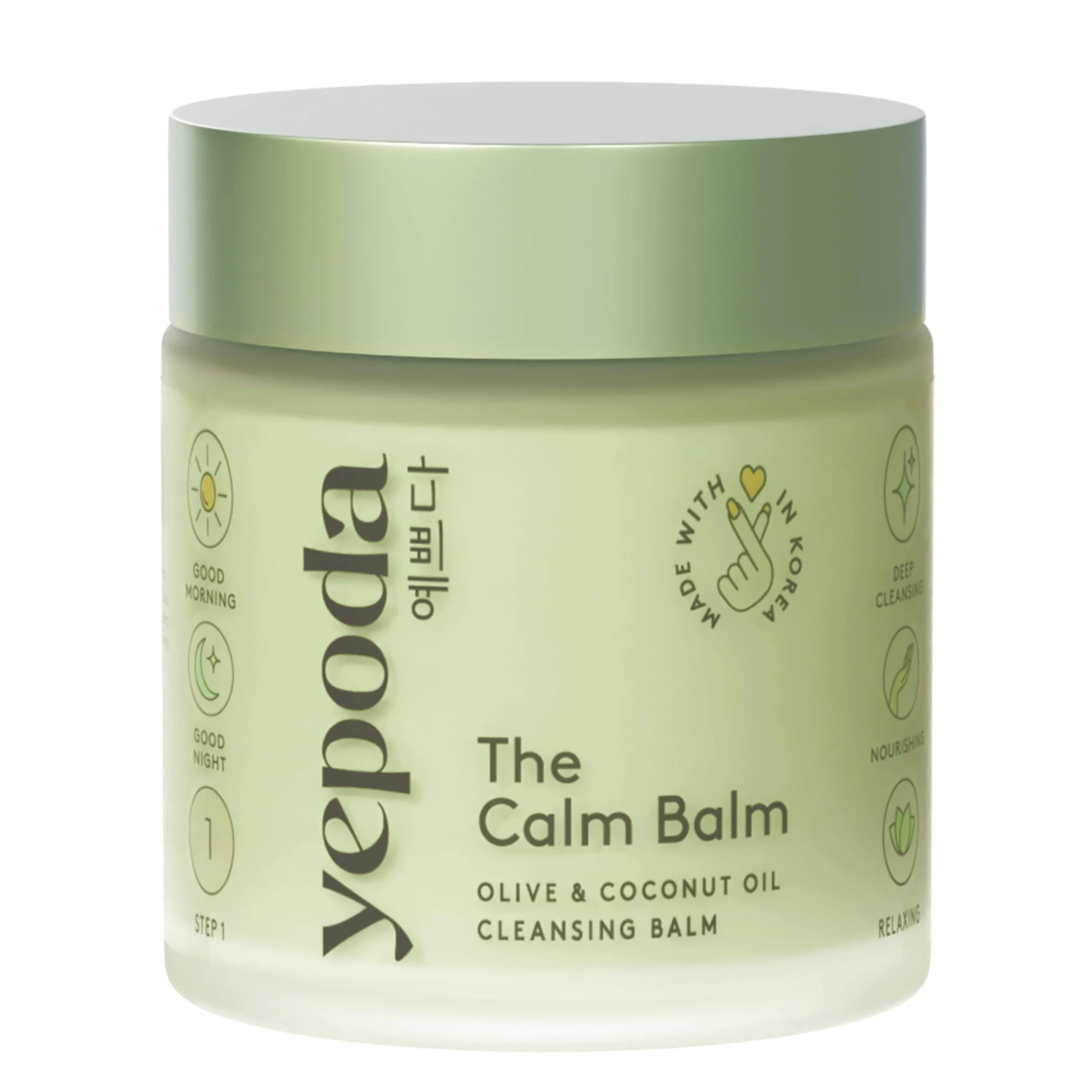 Yepoda The Calm Balm, Delicato Struccante & Balsamo Detergente Profondo, Rimuove Trucco Waterproof e Impurità, Detergente Viso Coreano Vegano per Tutti i Tipi di Pelle, 80 g