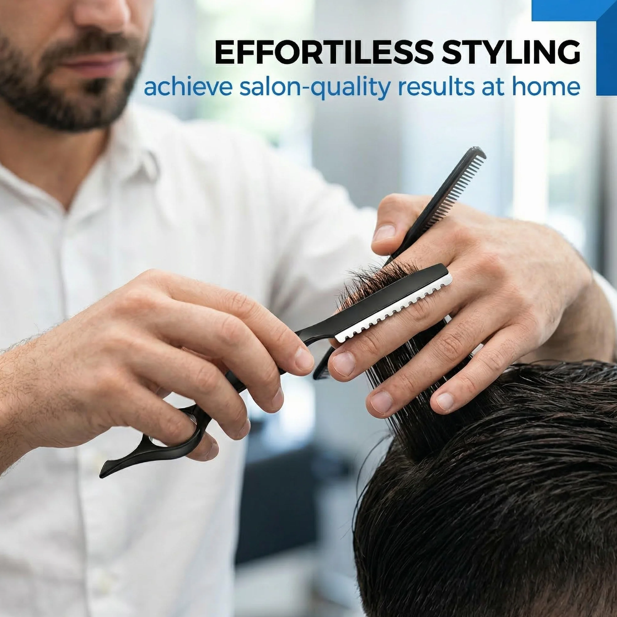 Sfilzino Per Capelli Professionale In Acciaio Inossidabile, Con 10 Lame Di Sicurezza Rimovibili,Per Tagliare Le Sopracciglia E Radere Il Viso, Regalo Per Uomo (Nero)