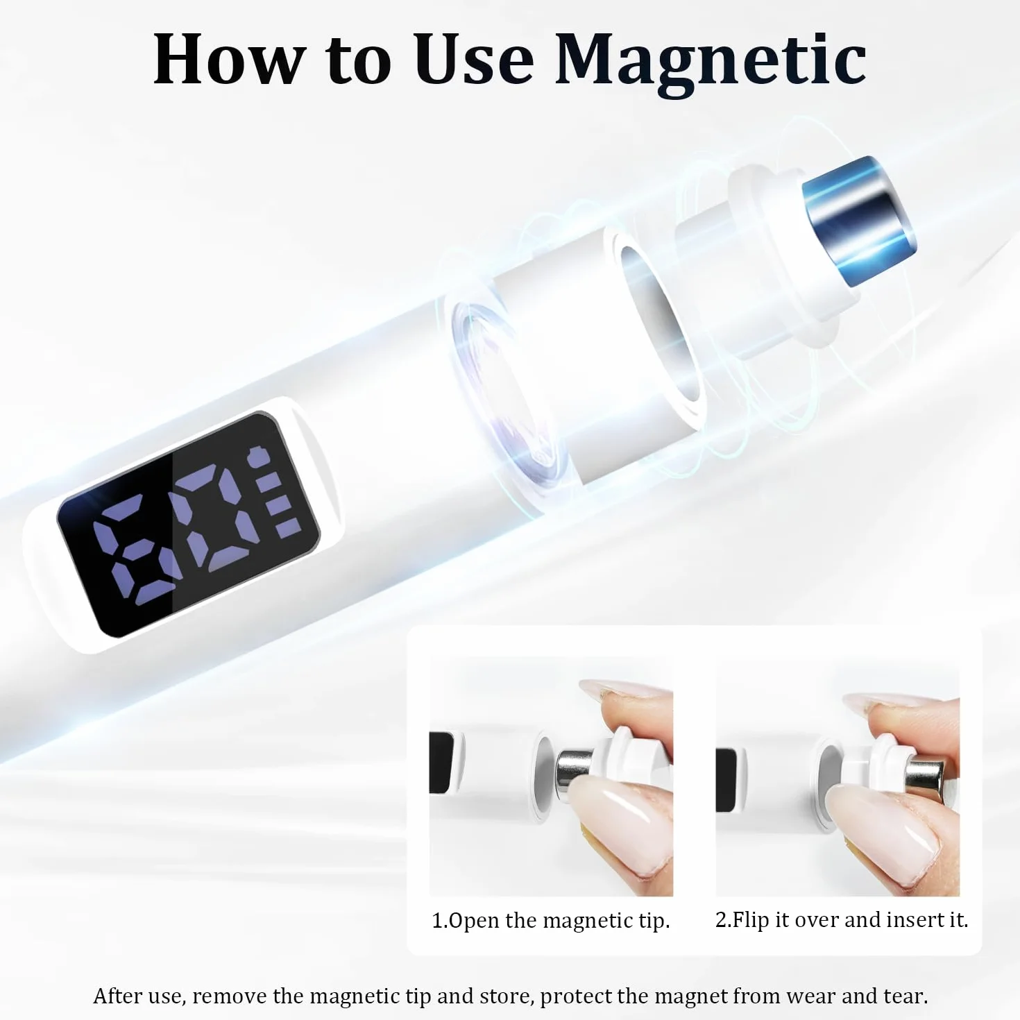 JODSONE Lampada UV per Unghie Portatile Piccola con Magnete e Display LCD - Lampada LED Ricaricabile Maniüre per Casa, Design Compatto e Maneggevole, Bianco