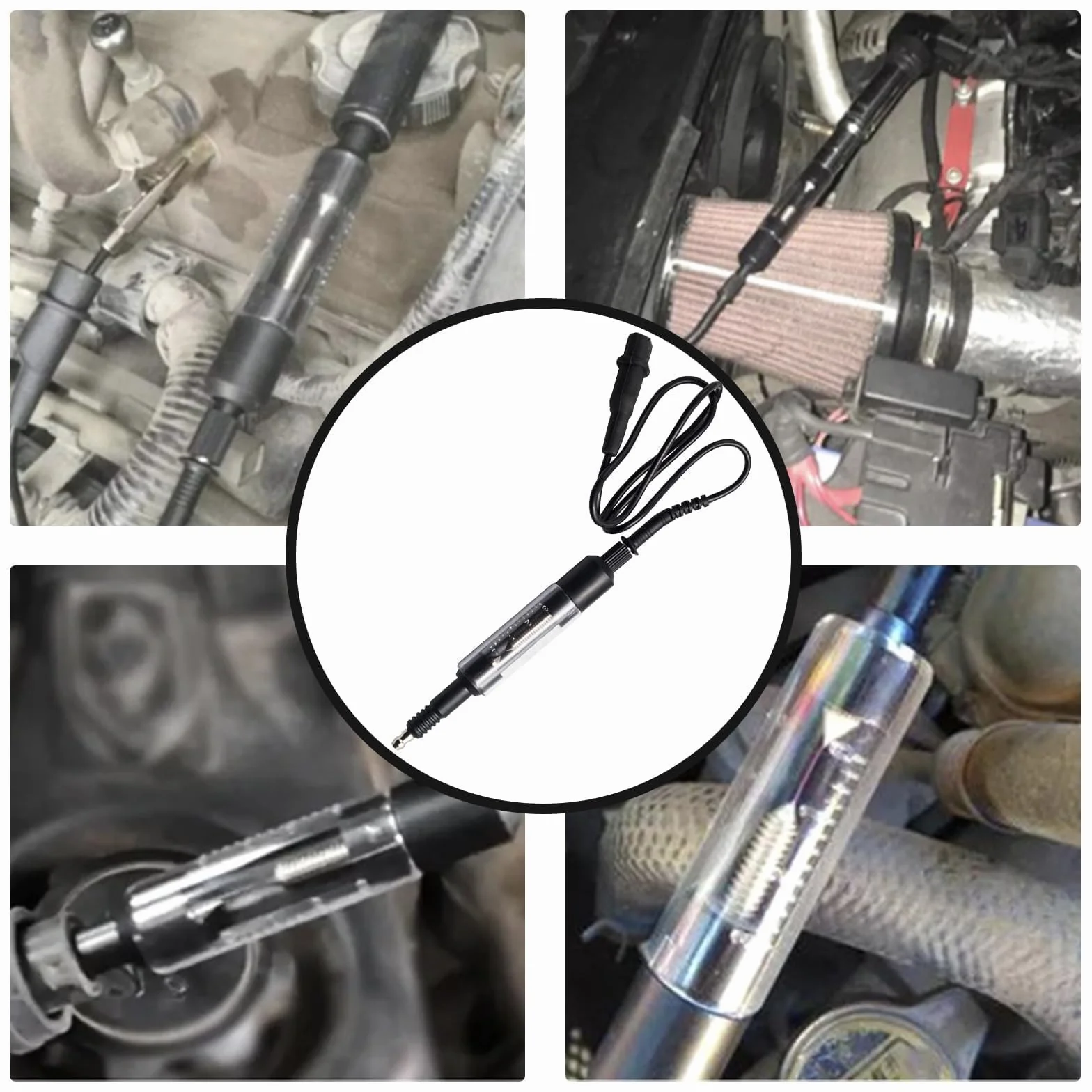 NIYATA Tester di Accensione per Candele Auto Moto Camion con Cavo Nero