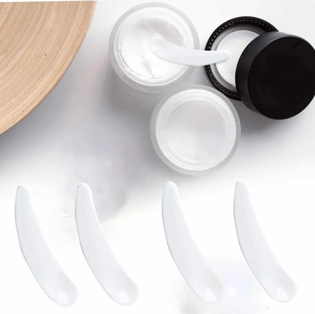 100 spatole cosmetiche in plastica, usa e getta, mini spatole cosmetiche (bianco)