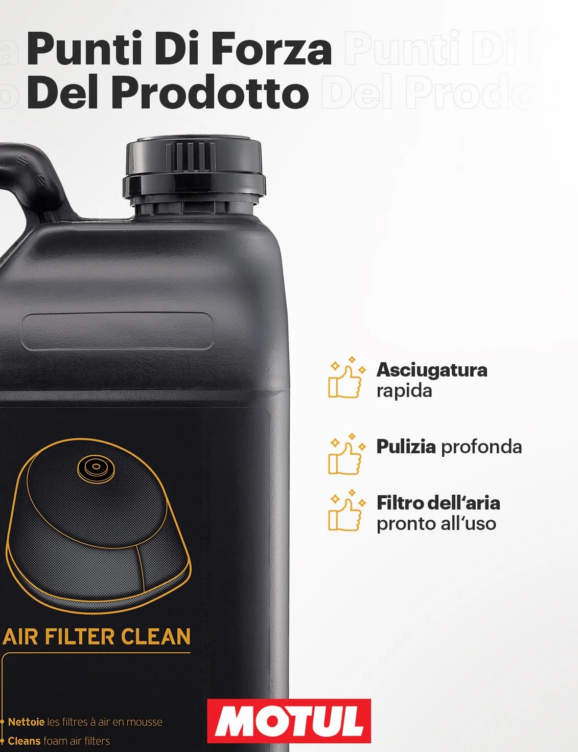 Motul MC Care Air Filter Clean A1-5 L Pulitore Filtro Aria Schiuma Moto Cross Enduro