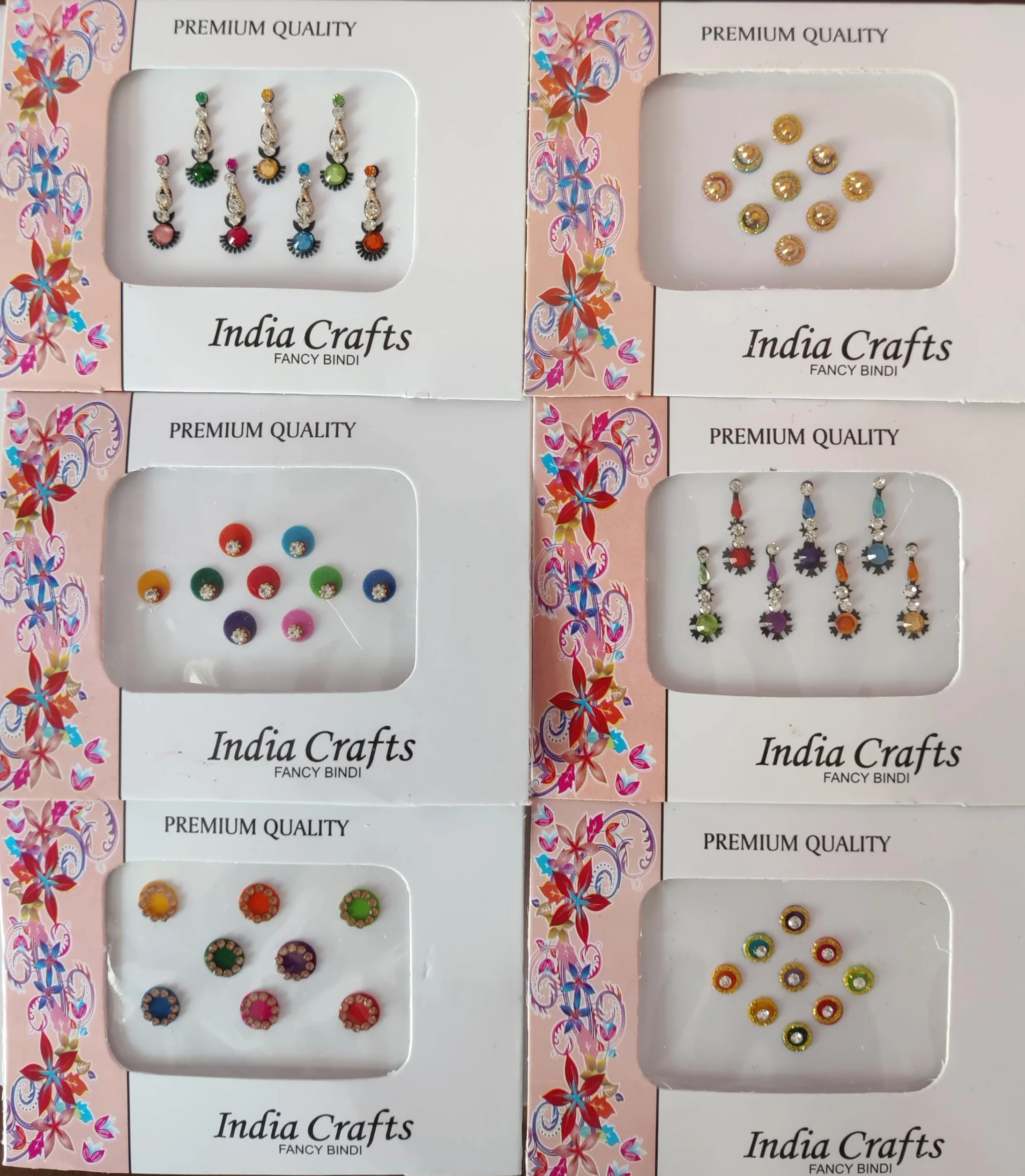 Bindi multicolori, gioielli indiani adesivi per il viso, tika per la fronte, 12 confezioni