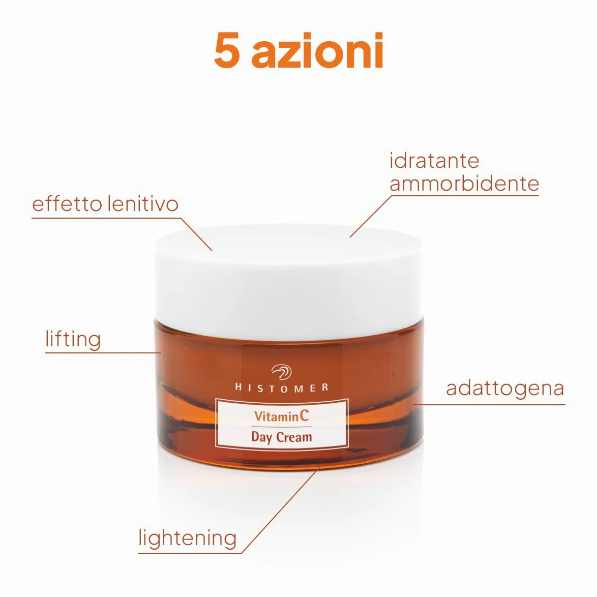 Histomer Vitamin C Day Cream - Crema Viso Giorno con Vitamina C Pura - 50ml | Crema Viso Idratante Antimacchie; Crema Anti-age, Protegge La Pelle