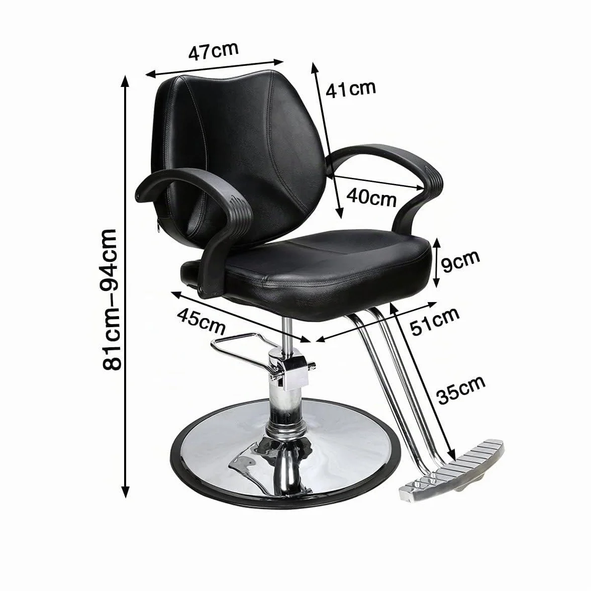 Barberpub Sedia da parrucchiere da parrucchiere, sedia idraulica, 2057BK