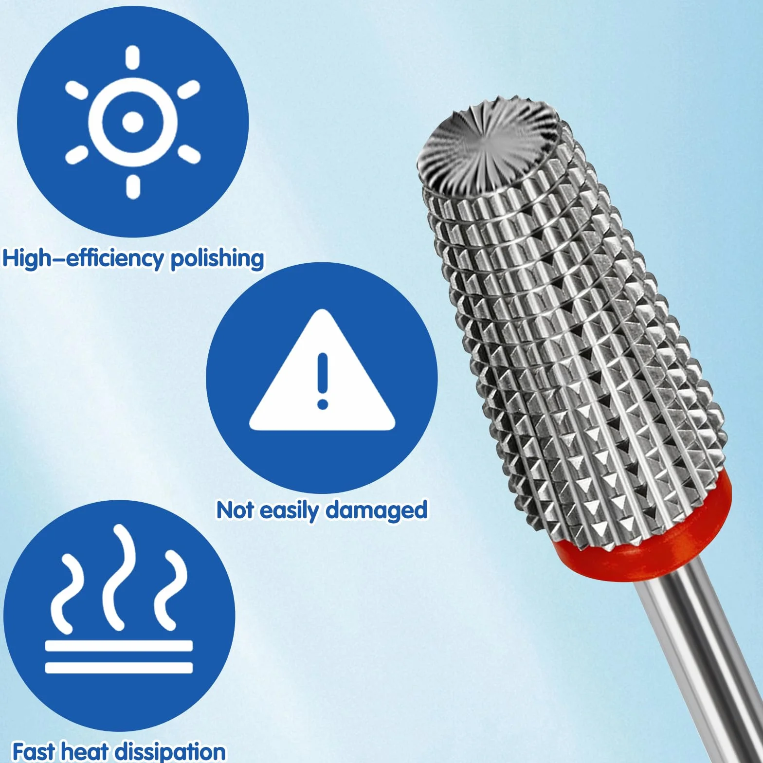 Punta per fresa per unghie 5 in 1 3/32" in carburo professionale per manicure e pedicure