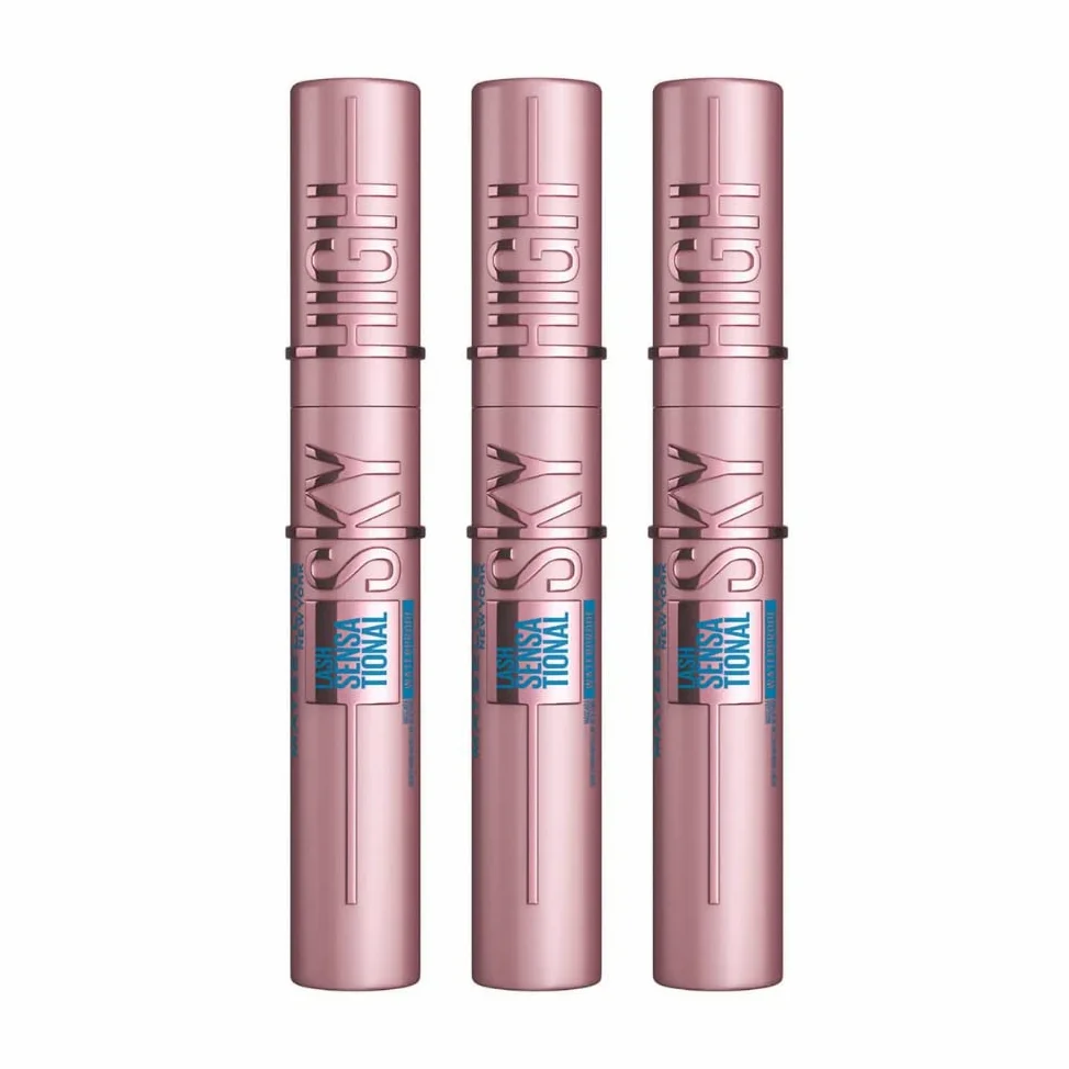 3 x Maybelline Lash Sensational Sky High Waterproof Mascara 7.2ml - Black