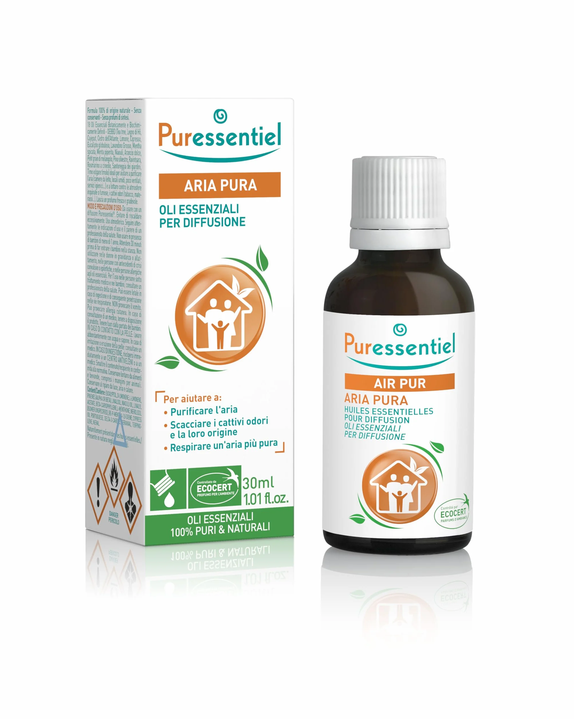 Puressentiel - Purificante - Miscela Oli Essenziali per Diffusione- Aria Pura - 100% puri e naturali - Aiuta a purificare l’aria e a combattere i cattivi odori - 30 ml