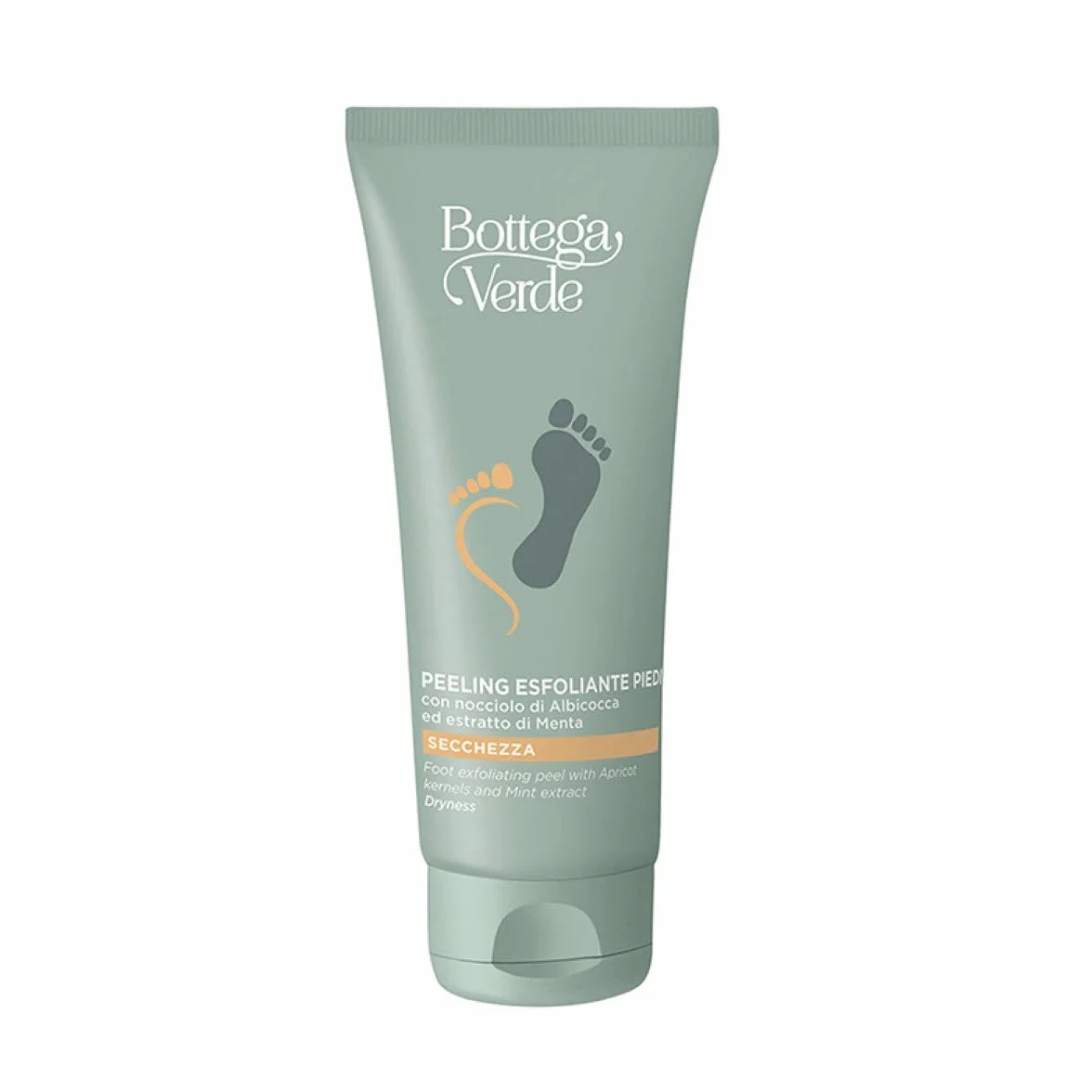 Bottega Verde - Peeling Esfoliante Piedi, 100 ml, con Nocciolo di Albicocca ed Estratto di Menta, Leviga, Protegge e Ammorbidisce le Parti Ruvide, Azione Nutriente ed Emolliente