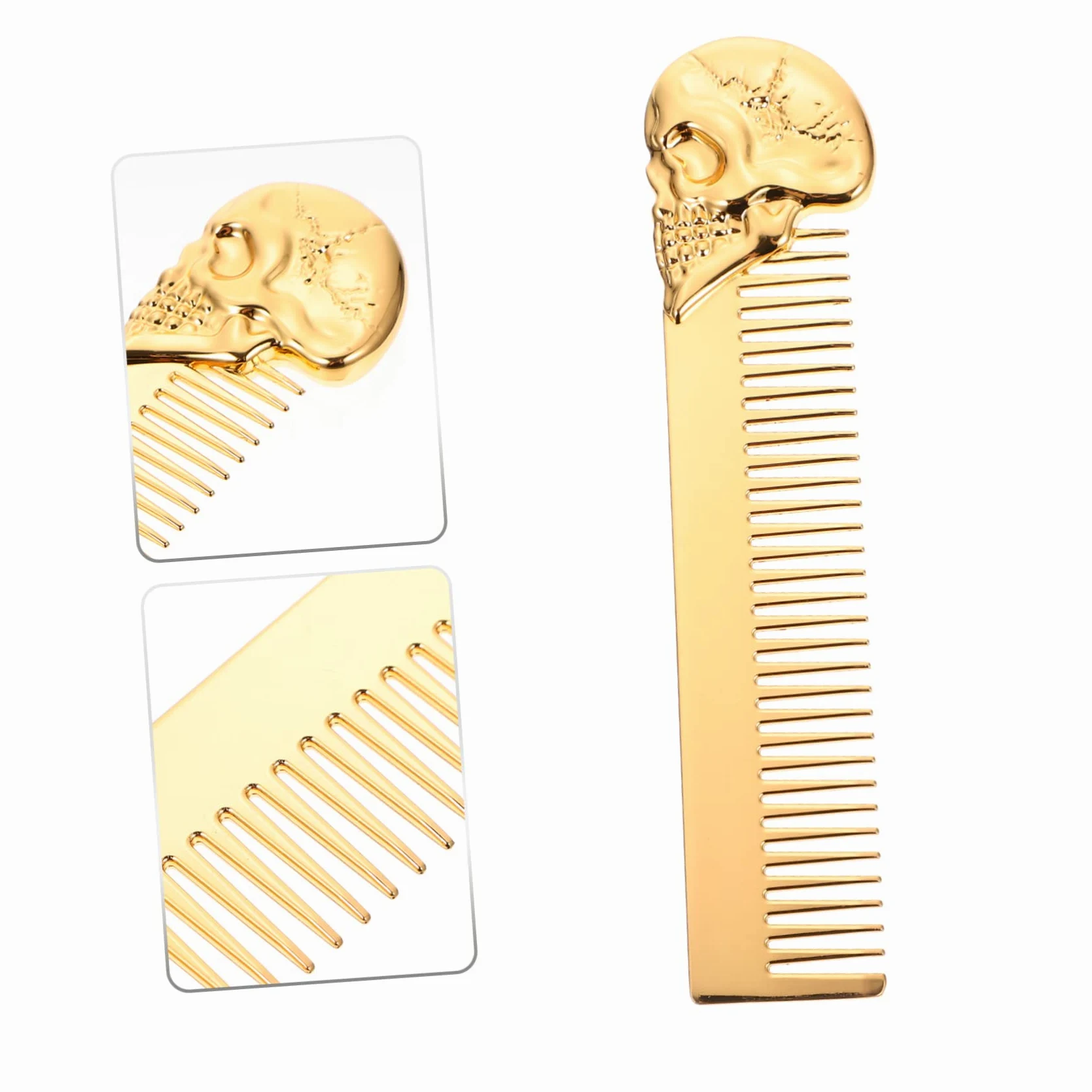 FRCOLOR 3 Pezzi Strumento Per Lo Styling Da Uomo Pettine Tascabile Portatile Spazzola Per in Lega Di Zinco Pettine Per Barba Per Uso Domestico in Salone