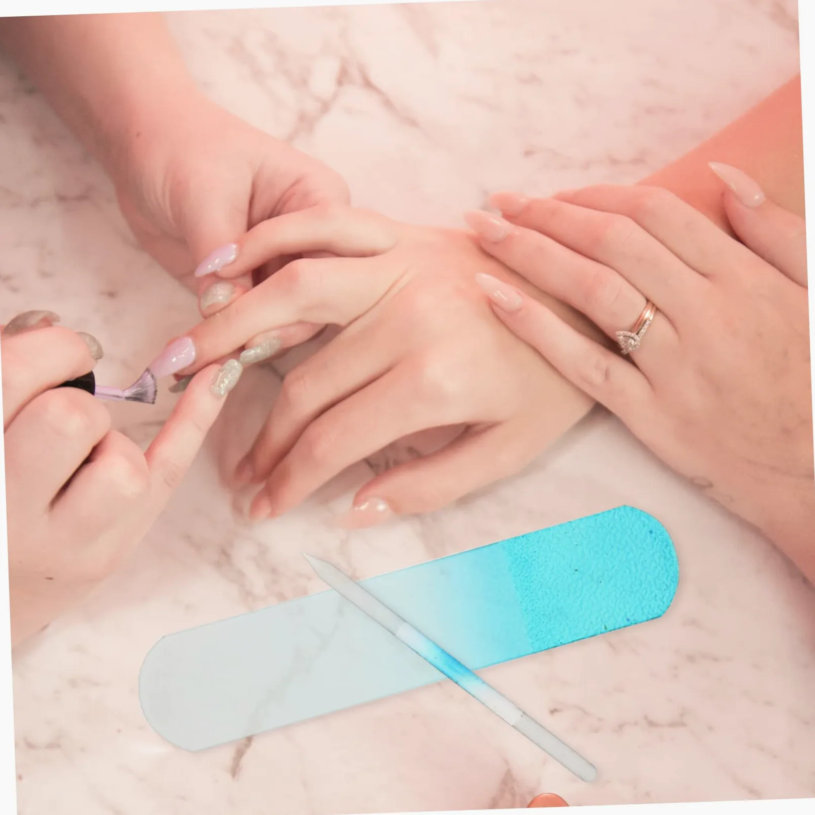 Set Di 3 Lime Per Unghie in Lime Per Unghie A Doppia Faccia Per Unghie Spesse Strumento Per Manicure Riutilizzabile Per Donne E Ragazze 2 Pezzi * 3