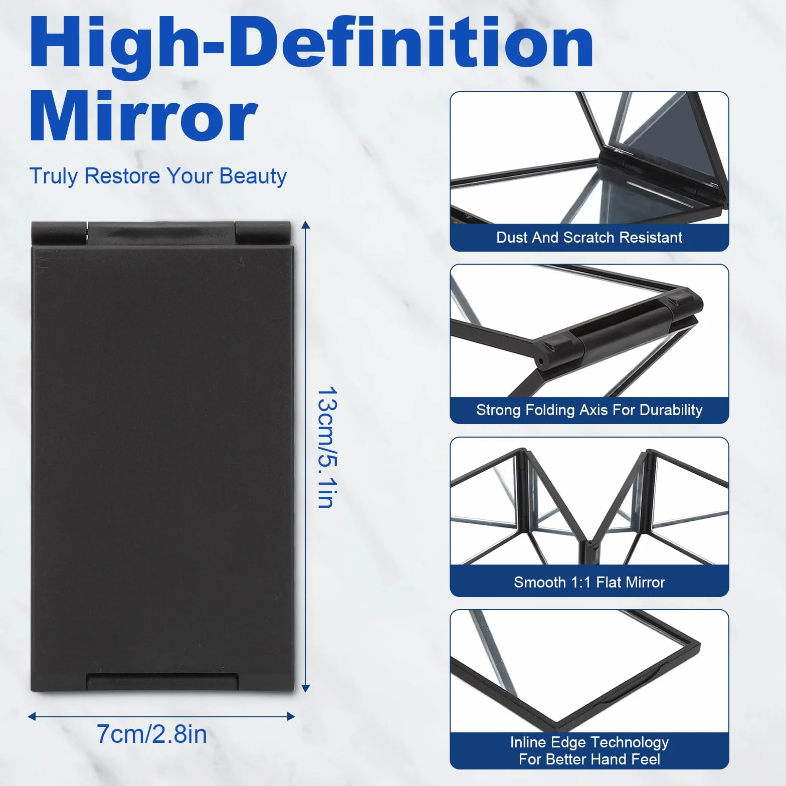 Specchio Pieghevole 360° Portatile per Trucco e Taglio Capelli