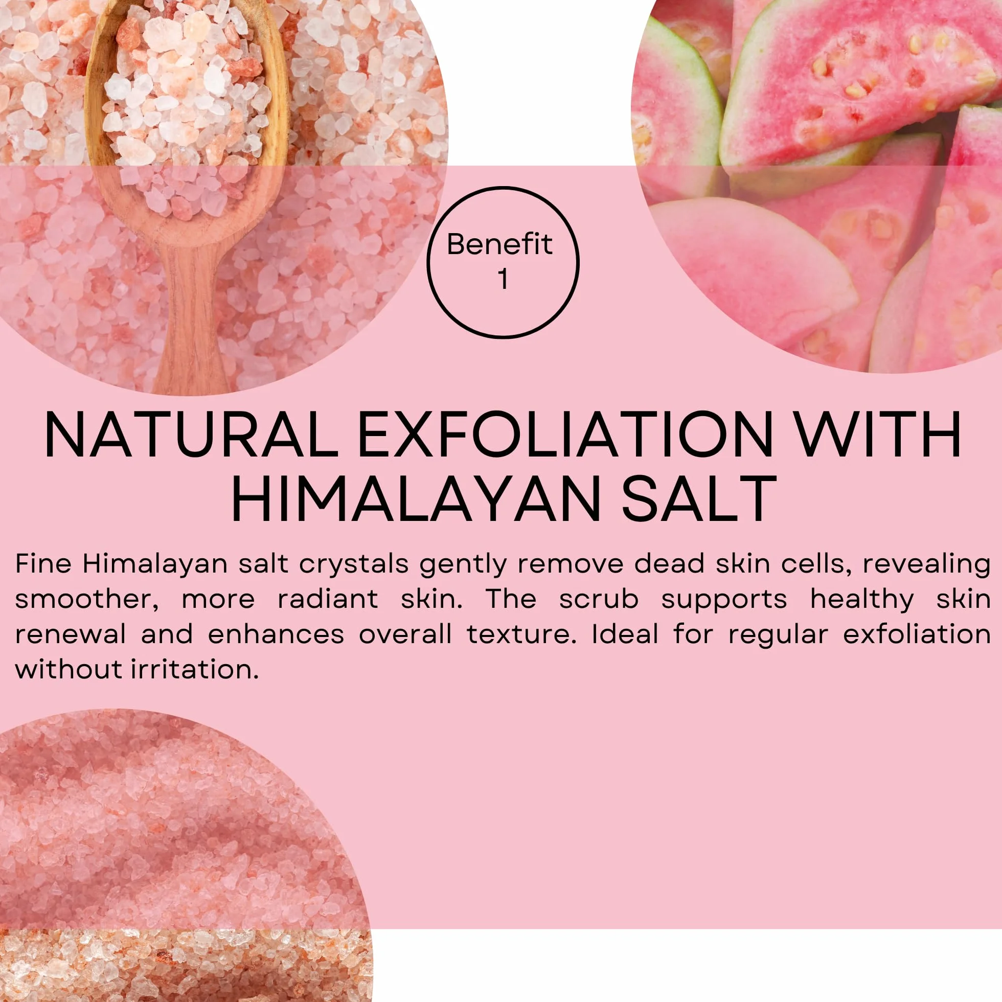 SNB - Scrub per il corpo professionale con sale dell'Himalaya e guava, 300 ml, cura naturale per la pelle liscia, con burro di karitè, scrub di sale idratante per uomo e donna