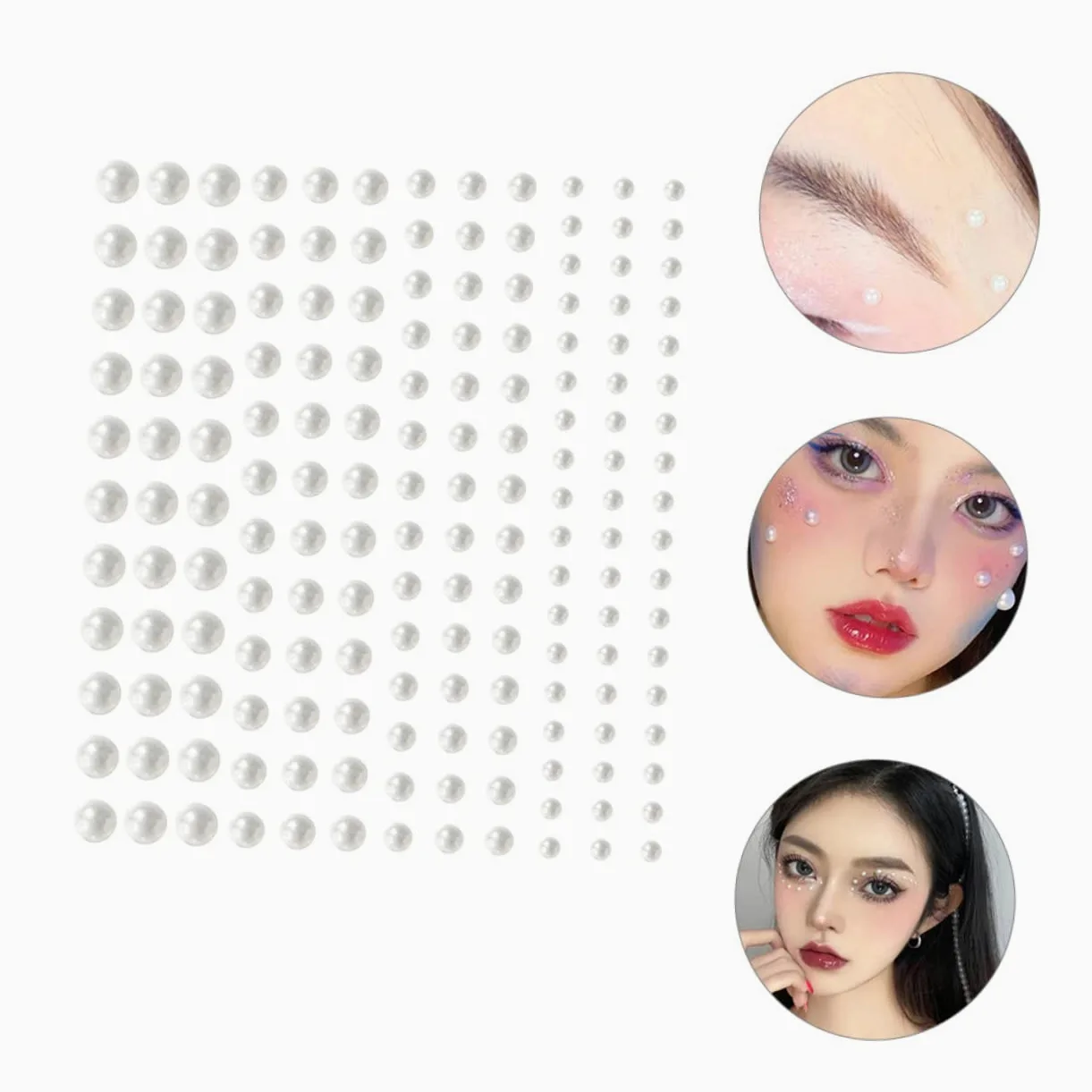 VALICLUD 4 set Gioielli Per Il Viso Perle Gemme Per Il Viso Gioielli Per Il Adesivi Di Cristallo Per Il Gemme Per Il Trucco Per Il Trucco Per Il 6 fogli*4