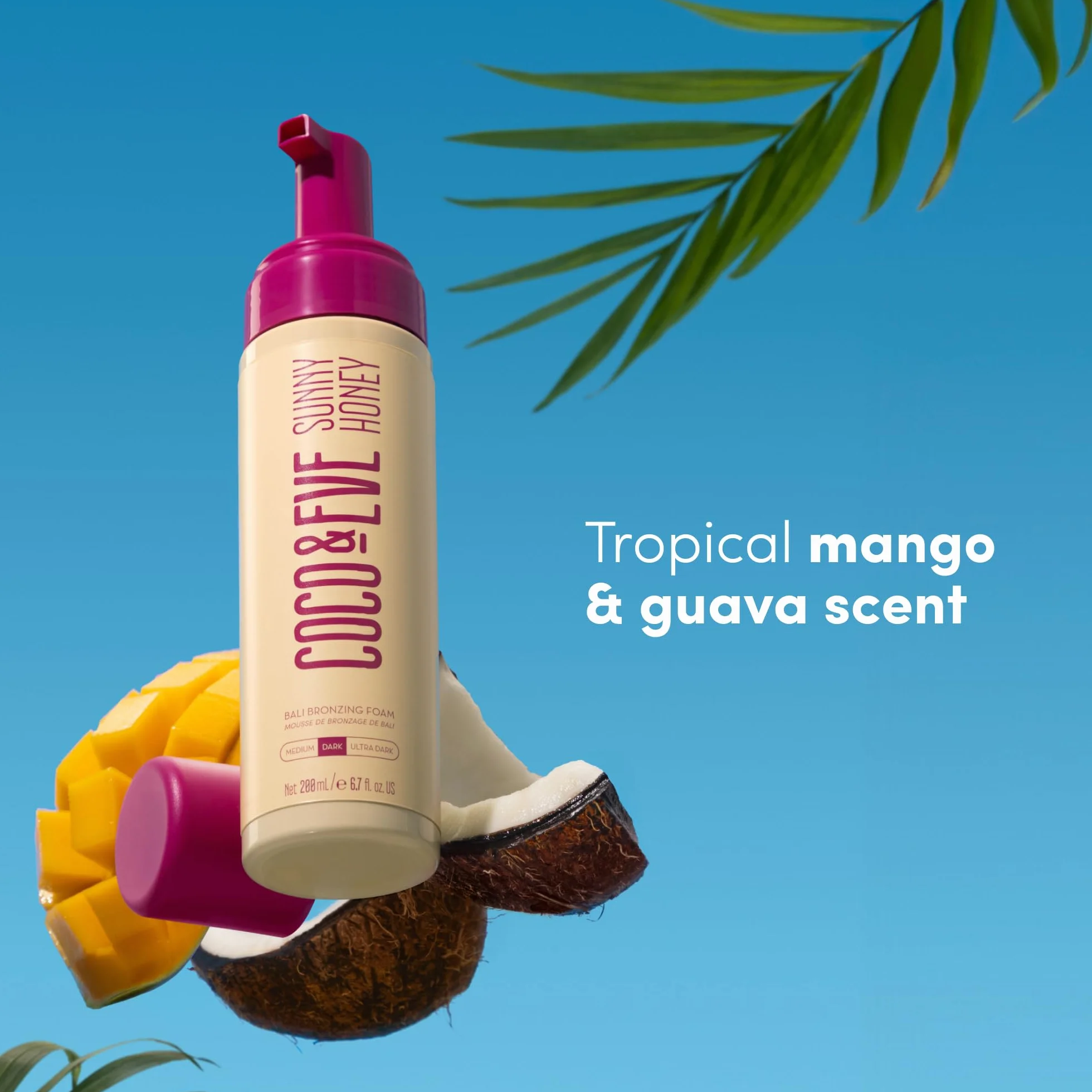 Coco & Eve Sunny Honey - (Scuro) Mousse autoabbronzante naturale Bali Bronzer - antietà, anti cellulite Self Tanner (212ml)