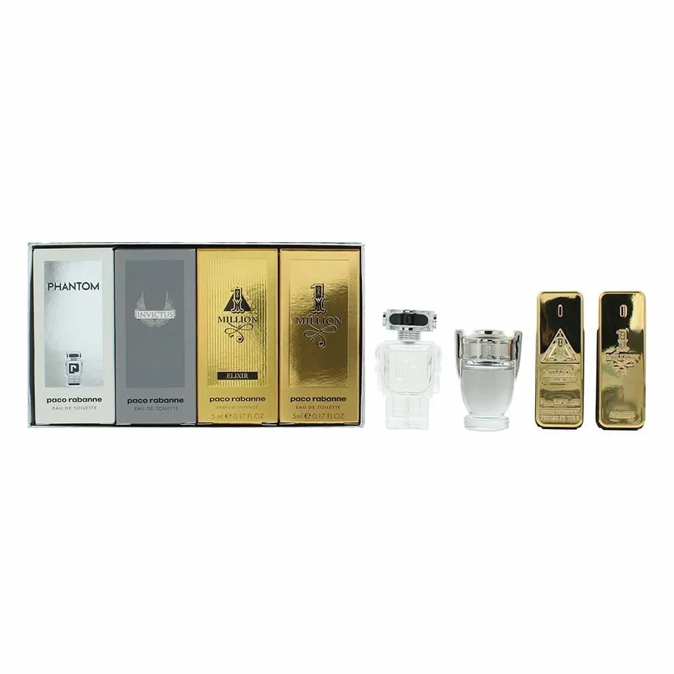 Paco Rabanne Mini set regalo di colonia da uomo (4 x 0,2 fl oz) varietà da viaggio in miniatura