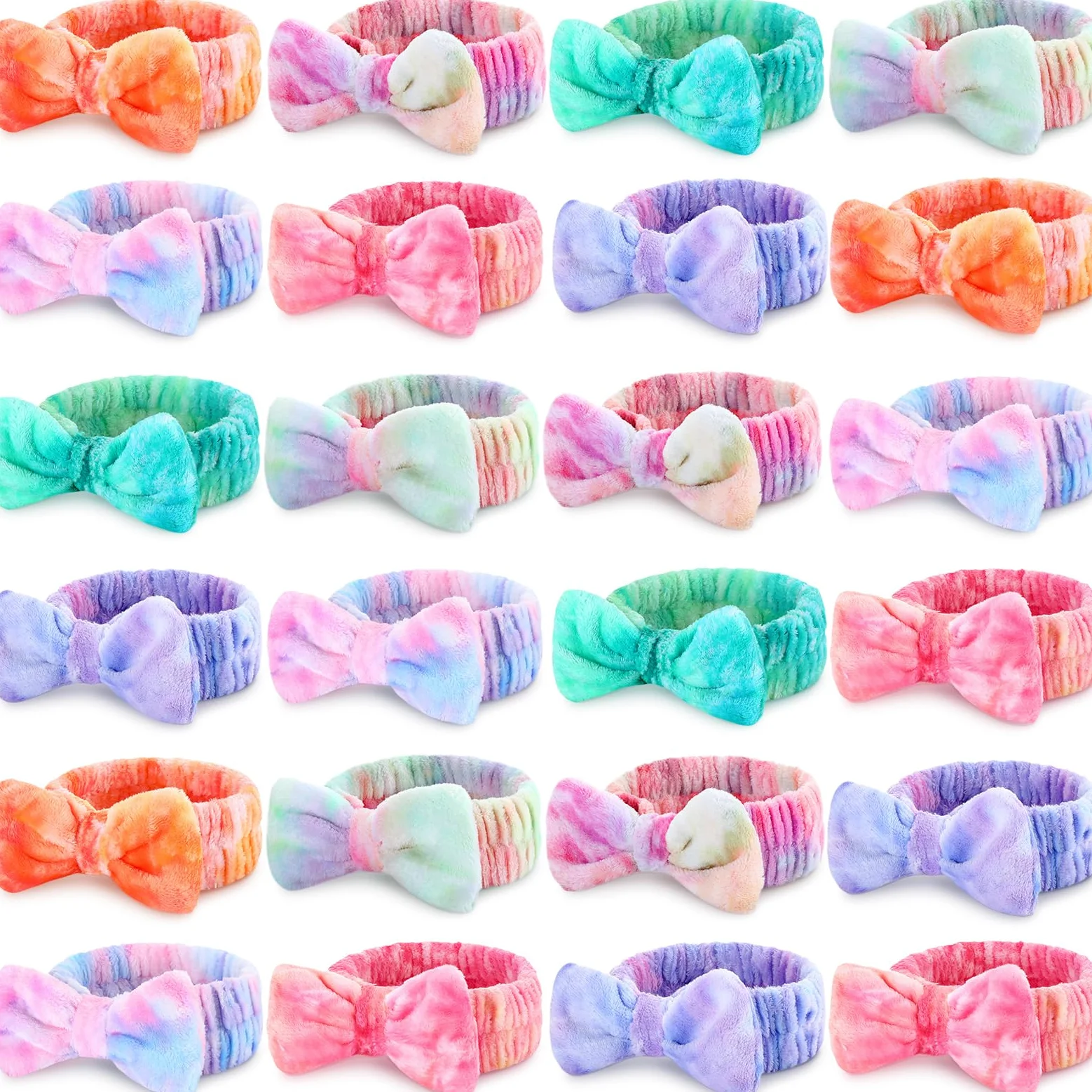 Riceshoot 24 fasce elastiche per la cura della pelle, in microfibra, per il lavaggio del viso, accessori per capelli, per donne e ragazze, regalo per doccia