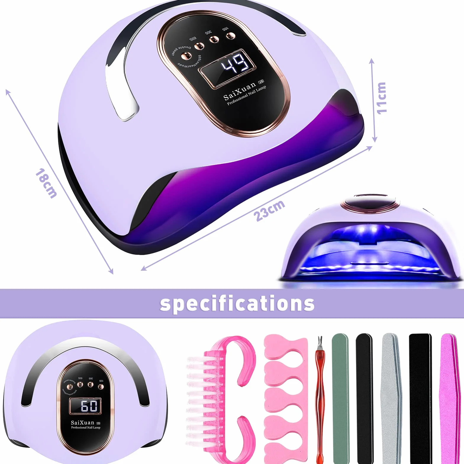 Lampada UV LED Lampada Unghie 168W Professionale Fornetto per Manicure/Pedicure Permanente Smalto Semipermanente 4 Timer con 10s/30s/60s/99s Display LED Automatico Sensore