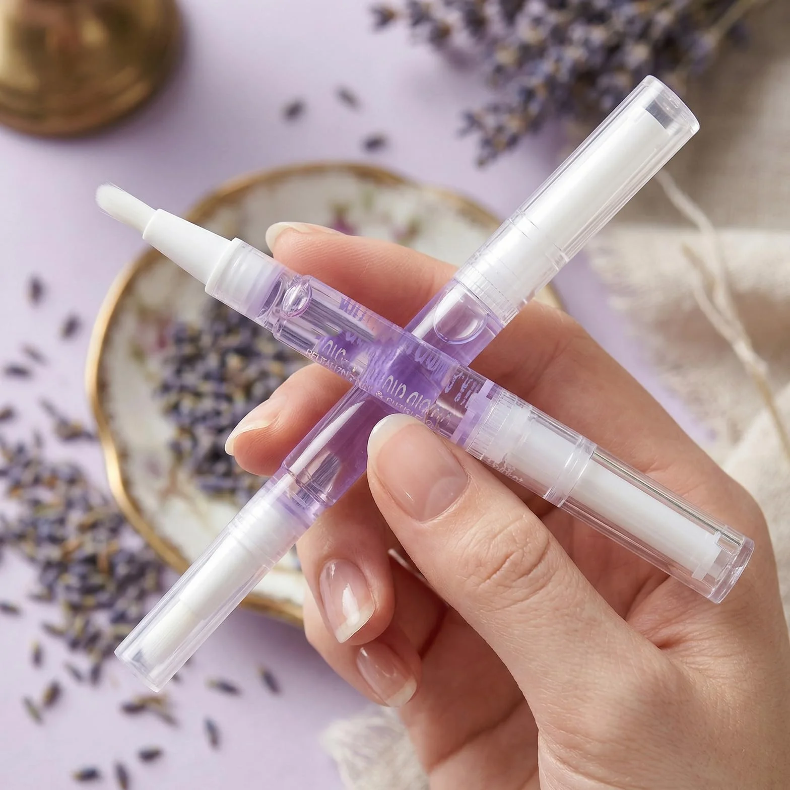 1 pz Trattamento cuticole in penna, olio nutriente alla lavanda, applicatore a pennello, previene pellicine e secchezza, per ufficio, viaggi e uso quotidiano, indispensabile per mani curate