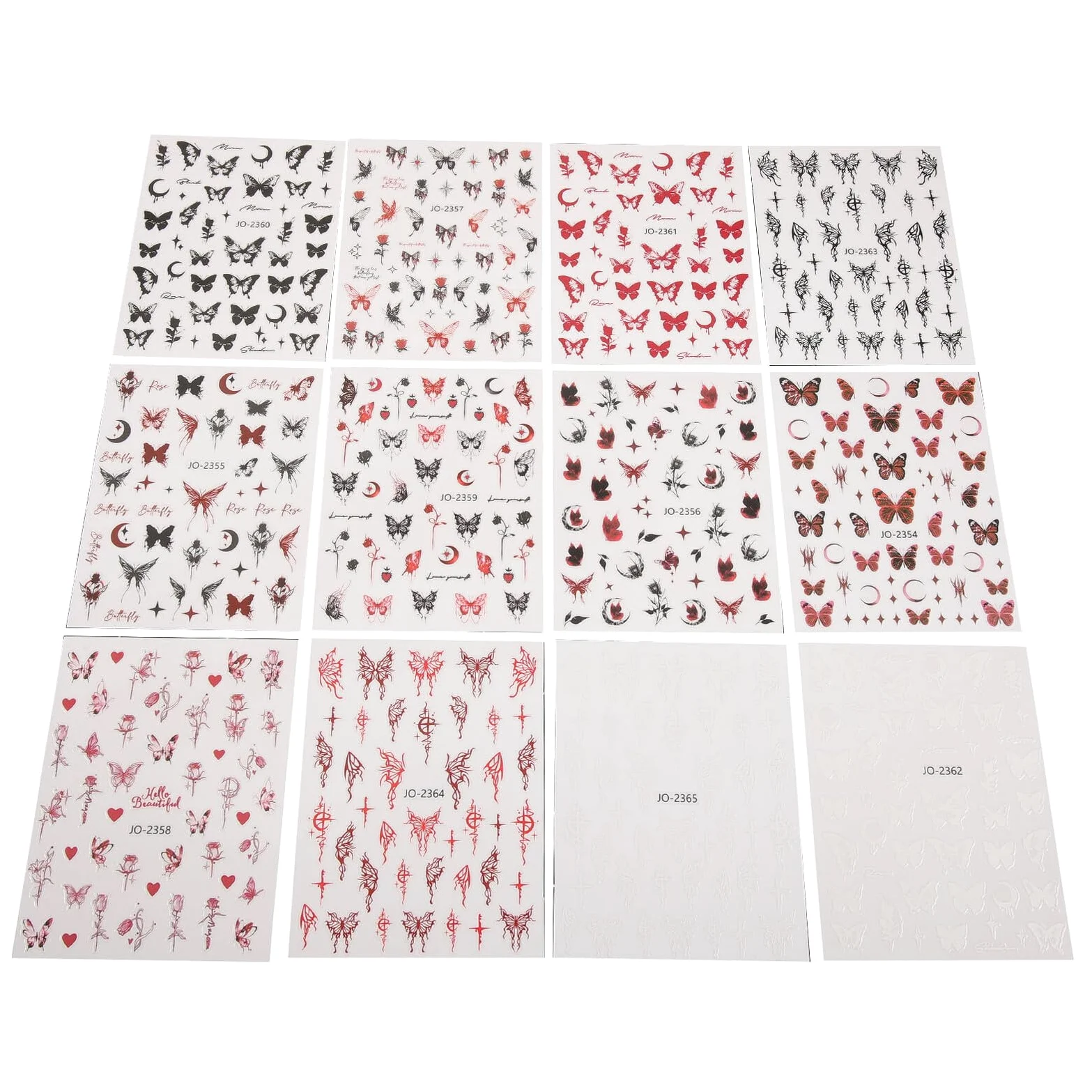 VICASKY 5 Set Adesivo A Farfalla Scuro Etichetta Giglio Guidato Arte Unghie Dei Piedi Uv Decalcomanie Decorative Per Unghie Adesivi Per Chiodi Adesivi Adesivi Per Unghie 12 Fogli*5