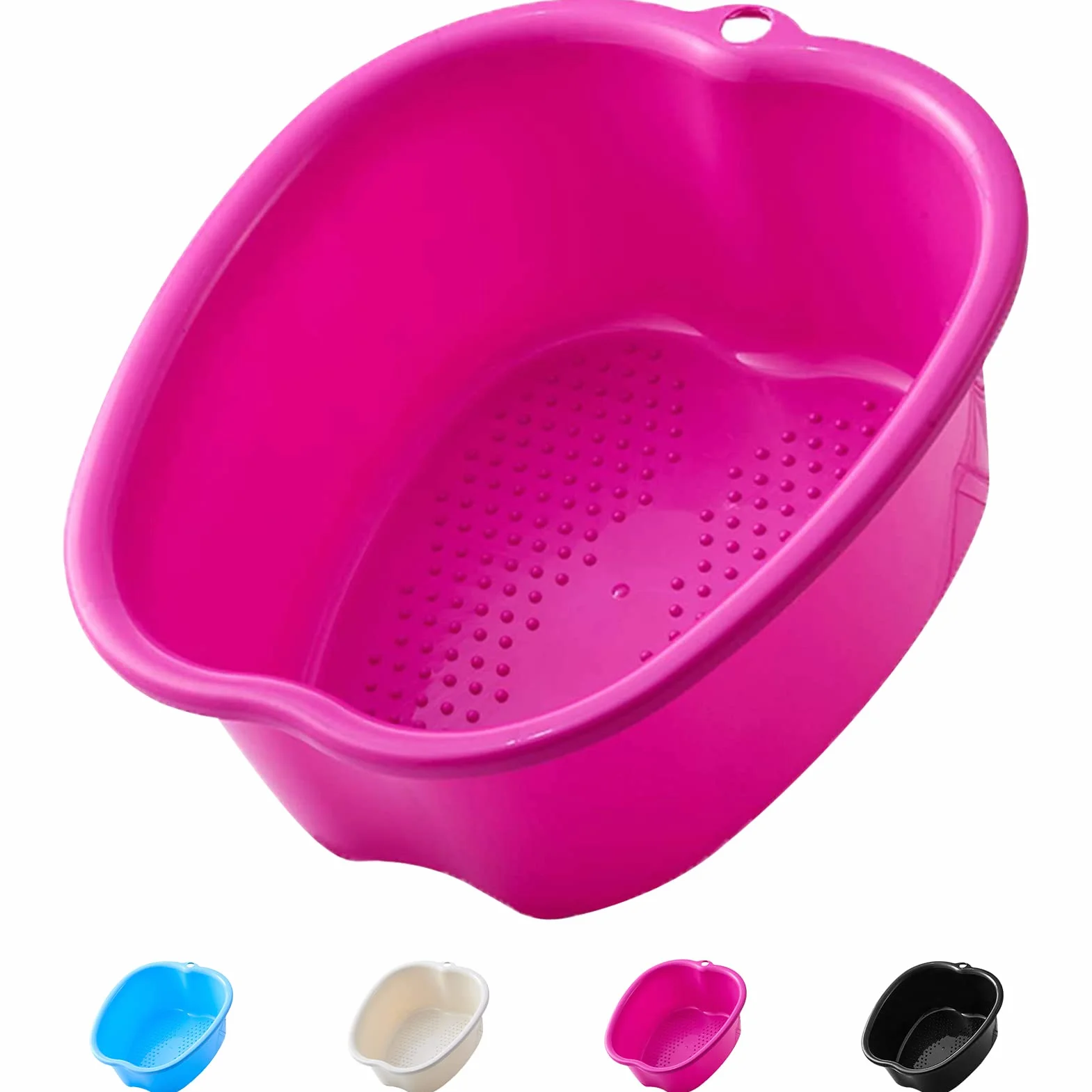 Vasca da bagno grande in plastica spessa pediluvio, pediluvio spa, acqua spa e massaggio ai piedi - vasca per ammollo piedi, unghie e caviglie, pedicure, pedicure, vasca da bagno portatile (viola)