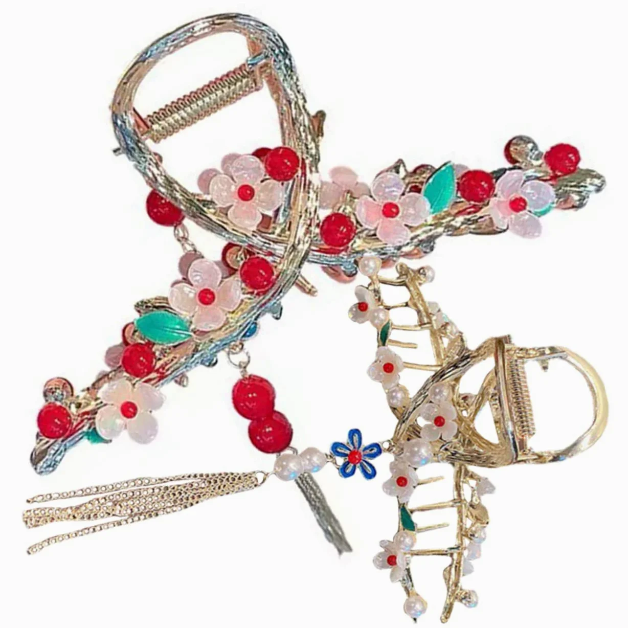 8 Pz Tornante Fermagli Per Artigli Di Fiori Fermaglio Per Artigli Di Perle Forcine Di Fiori Artiglio Per Delle Ragazze Prese Per Metallo Mancare Morsetto Zampa