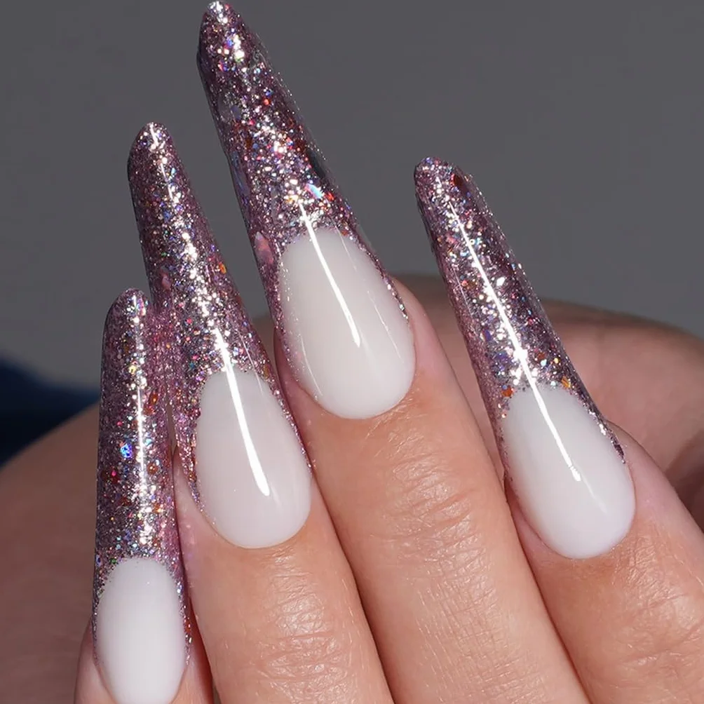 120 forme doppie per extension per unghie, in gel, copertura completa, con scala graduata, per manicure e nail art