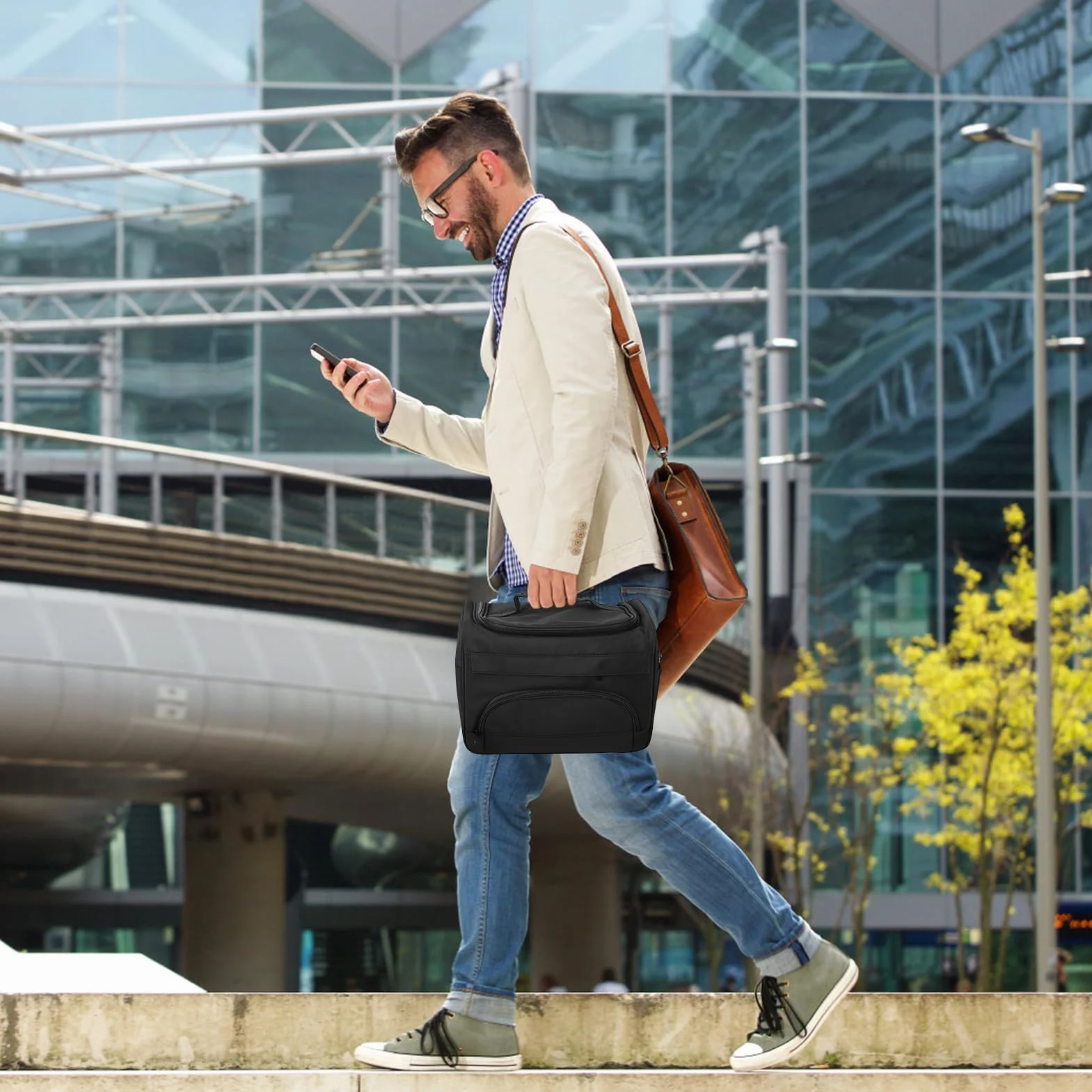 Borsa Trasporto Parrucchiere con Tracolla Regolabile Grande Borsa Organizzata Multi Strato per Attrezzatura Capelli Portatile Viaggio