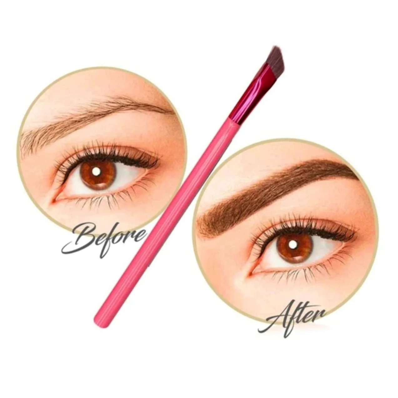 4 Set Di Pennelli Per Sopracciglia Angolati Per Trucco Da Donna Strumento Per Modellare E Riempire Le Sopracciglia 2 Pezzi * 4