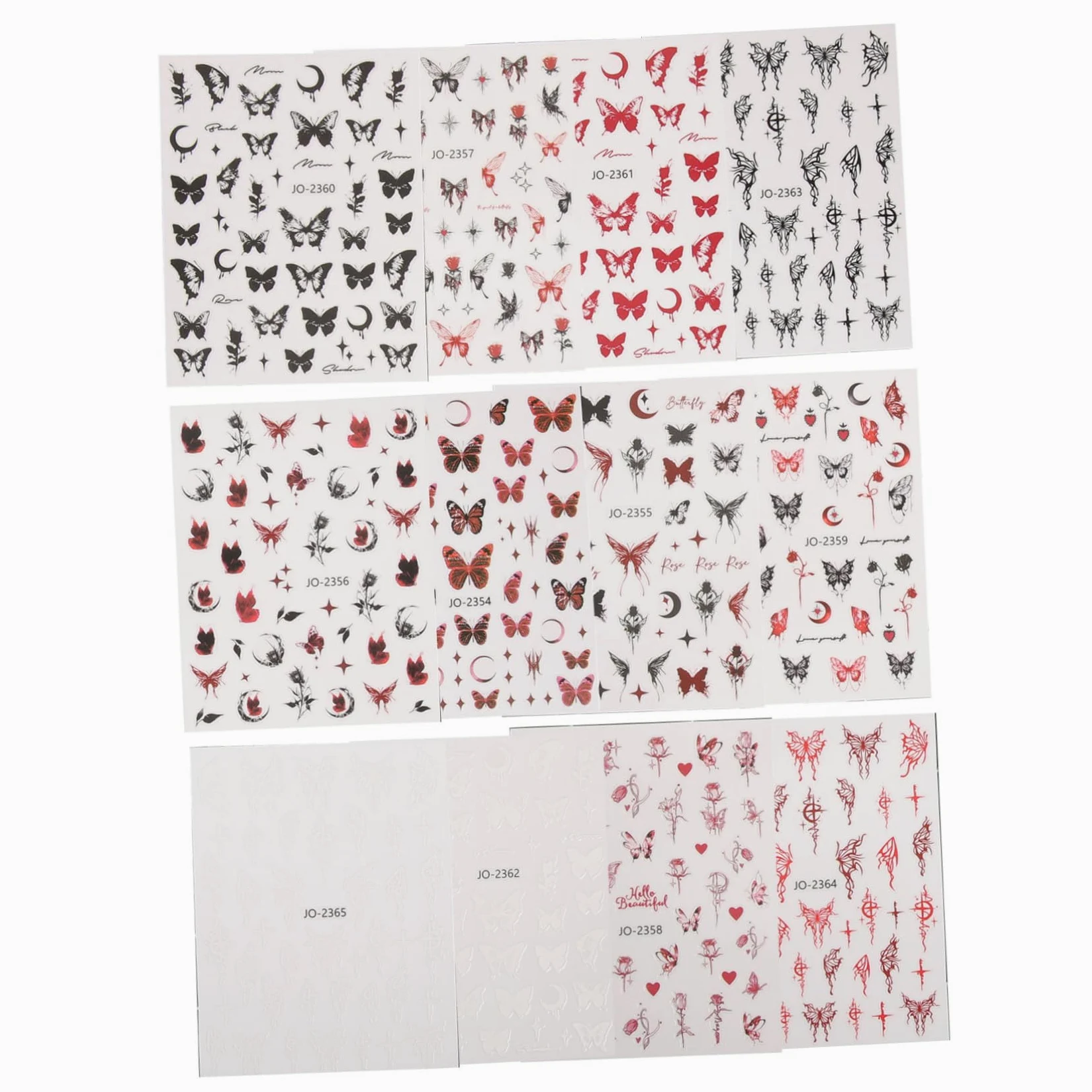 5 Set Adesivo A Farfalla Scuro Gel Nail Stickers Gel Nails Stickers Adesivi Decorativi Unghie Foil Unghie Etichetta Carino Uv Adesivi Per Unghie Decalcomanie Per Unghie 12 Fogli*5