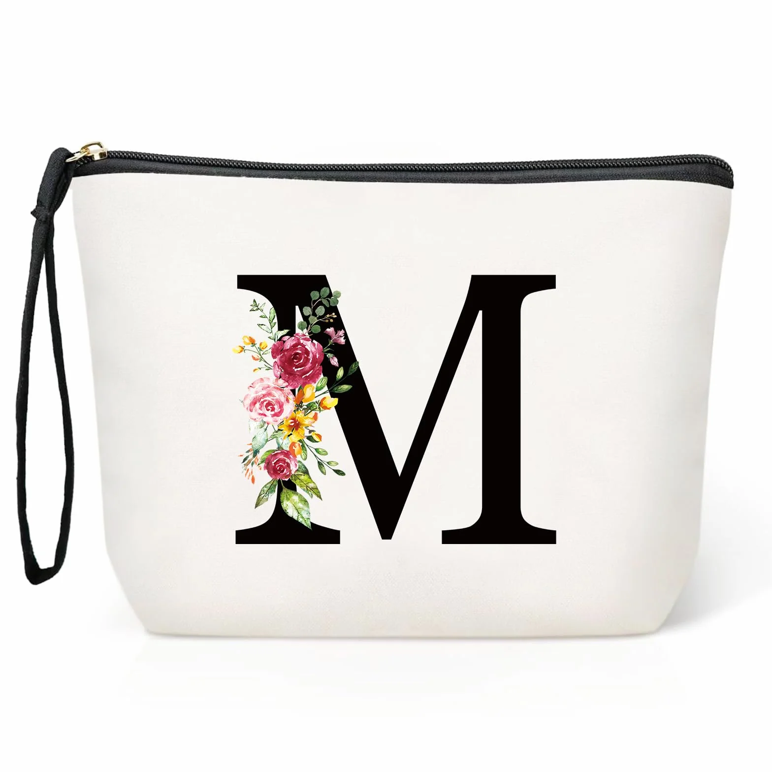 Grande Borsa Cosmetici Personalizzata Iniziale, Pochette Trucchi Viaggio, Trousse Trucchi Organizer, Regalo Compleanno Natale per Donna