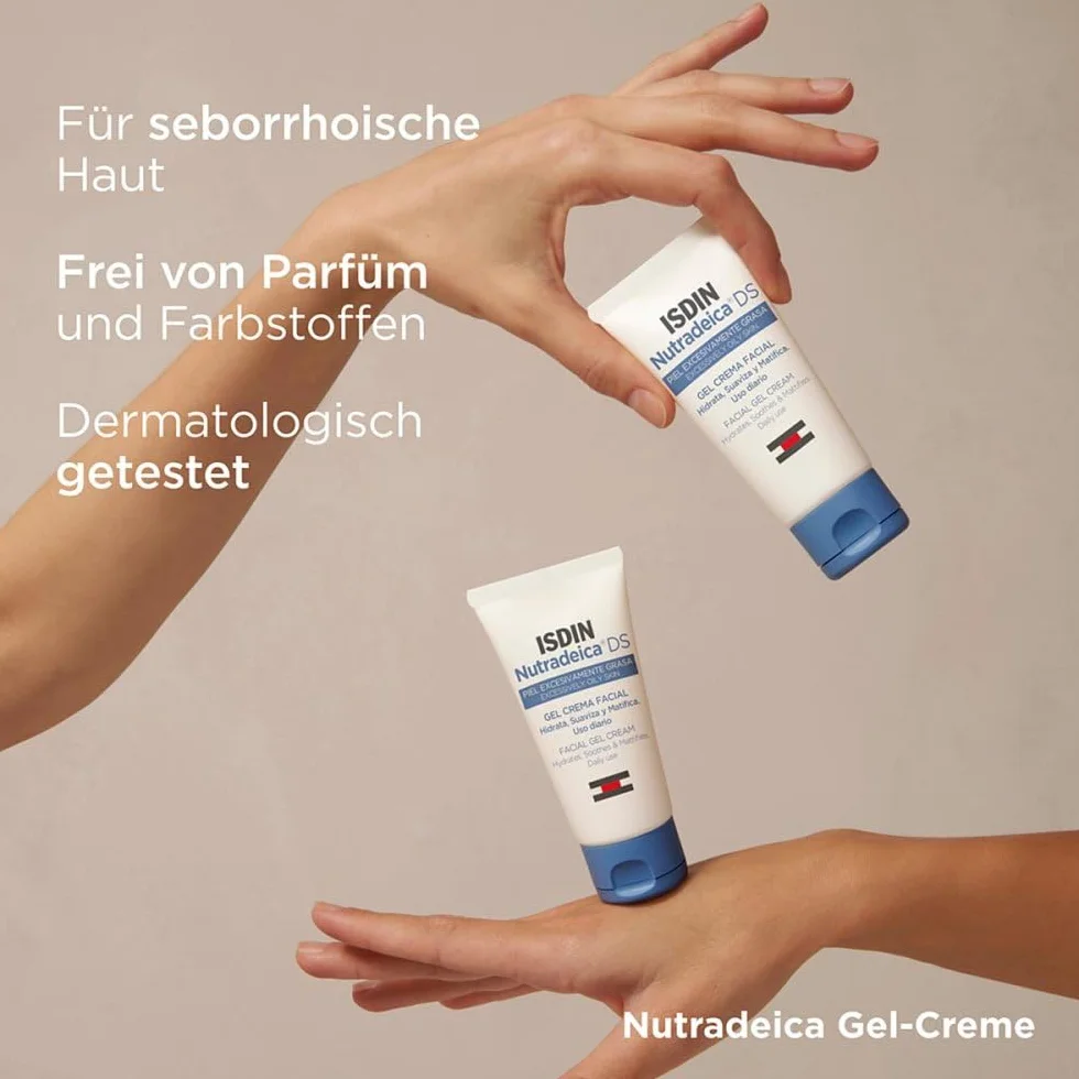 ISDIN Nutradeica Seborrheic Skin Gel Crema Viso (50 ml) | Idrata, Lenisce e Opacizza | Per Pelli a Tendenza Seborroica | Uso Quotidiano