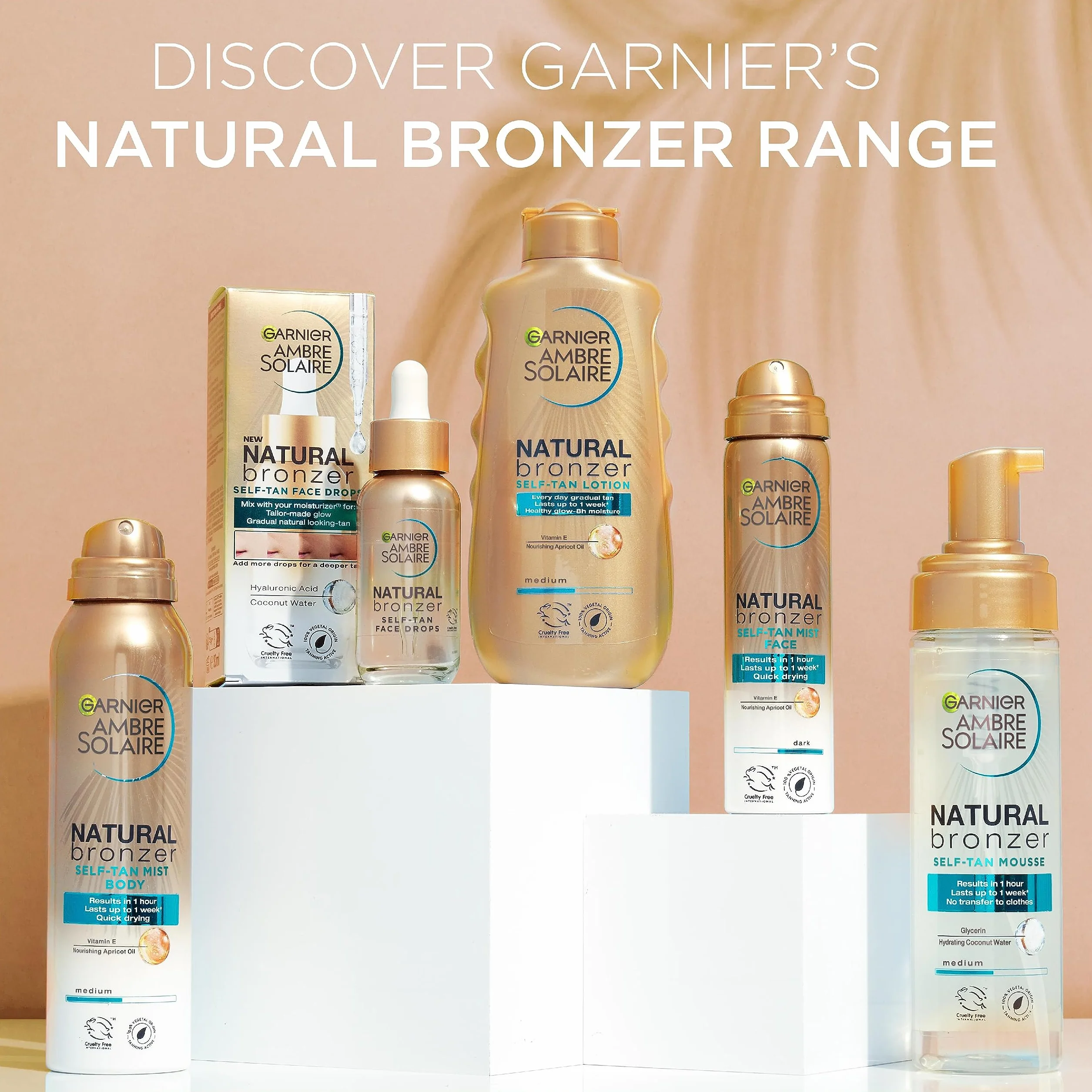 Garnier Ambre Solaire Natural Bronzer Quick Drying Dark Self Tan Body Mist 150ml