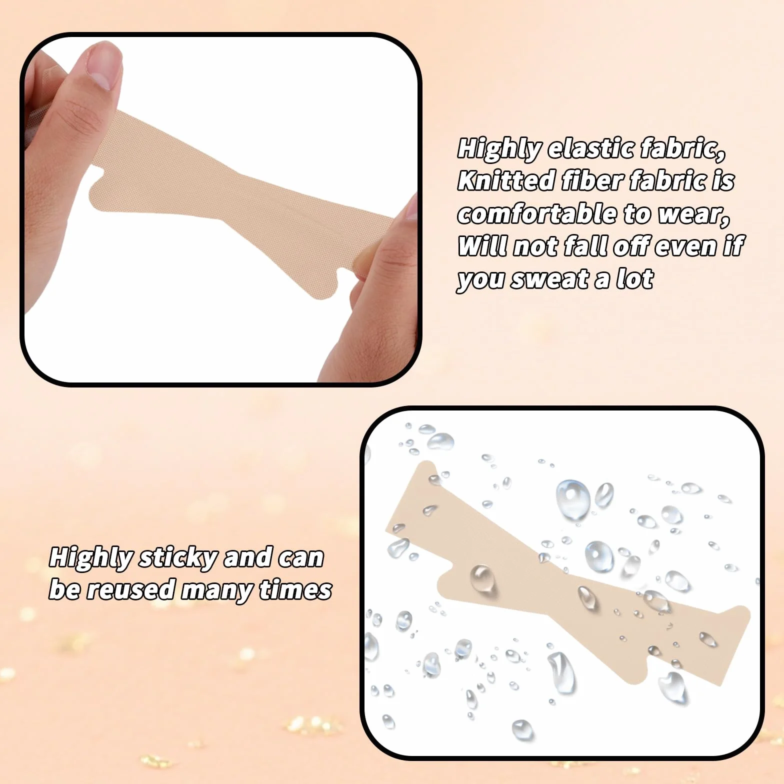 20pz Invisibili Istantanei Nastro Sollevamento Collo, Riutilizzabili Elastiche Cerotti Antirughe Collo Impermeabili e Traspiranti Nastro Sollevamento Viso da Usare Prima Trucco